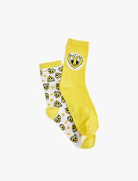 Tweety 2'li Soket Çorap Lisanslı Desenli