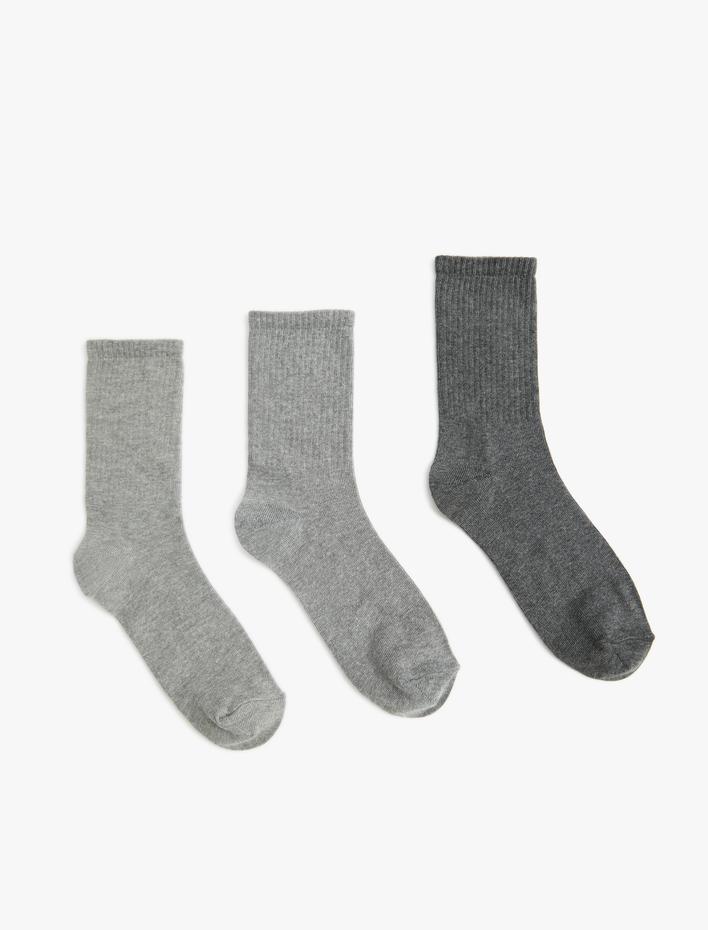 Kadın Basic 3'lü Soket Çorap Seti Çok Renkli