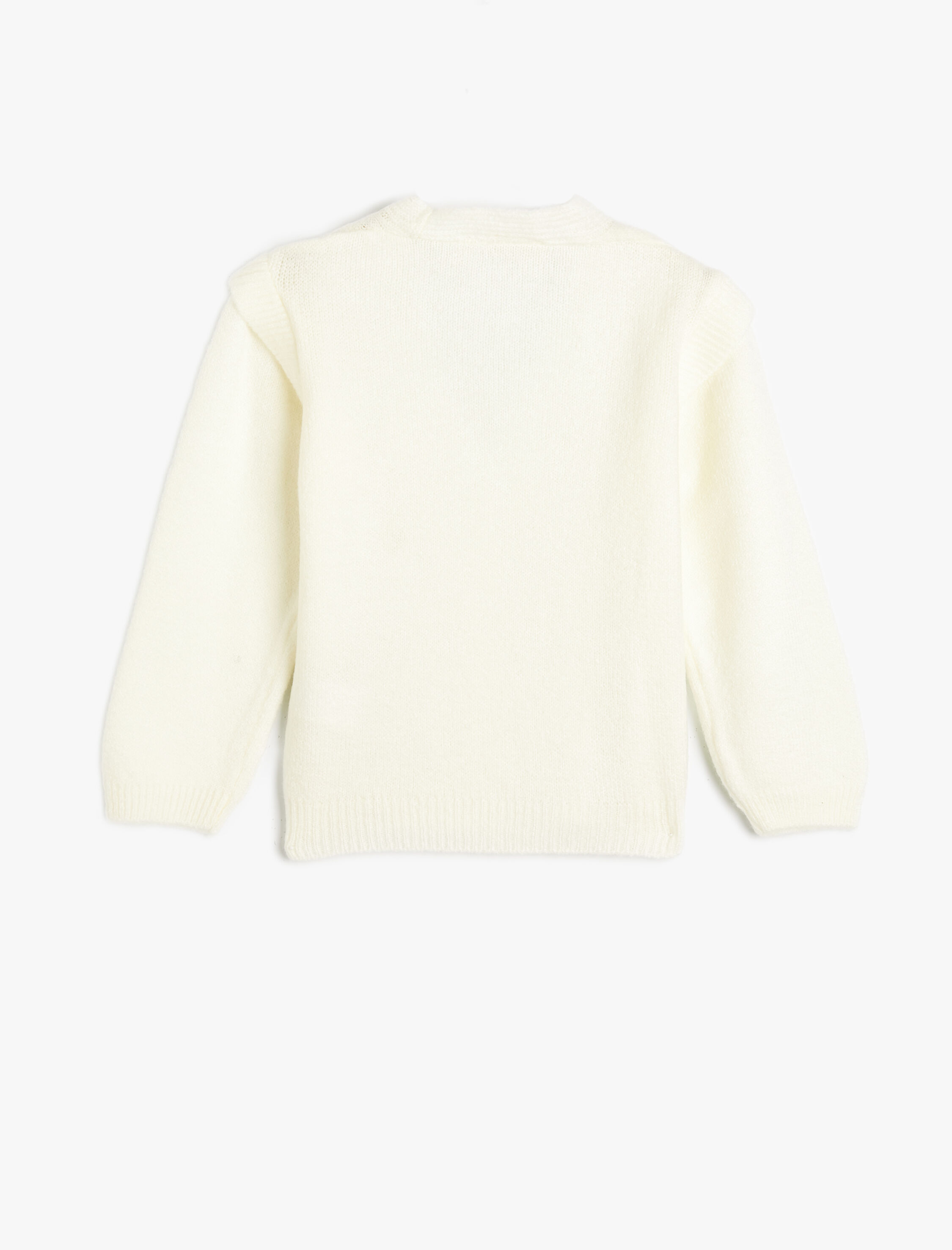  Kız Çocuk Basic Triko Hırka Yumuşak Dokulu Uzun Kollu V Yaka Düğmeli