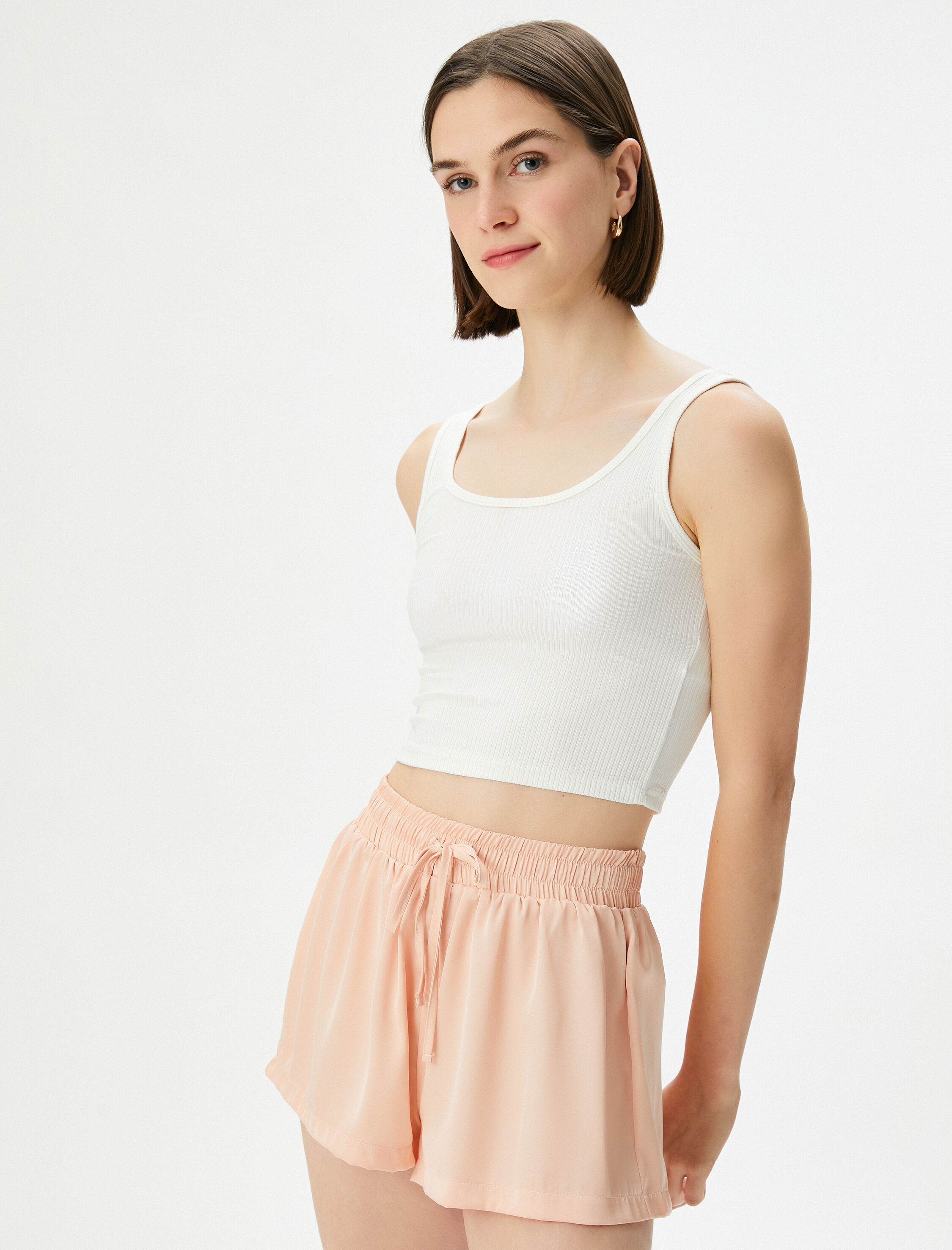   Şort Pijama Altı Beli Bağcıklı