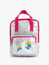 Unicorn Parlak Sırt Çantası Fermuar Detaylı