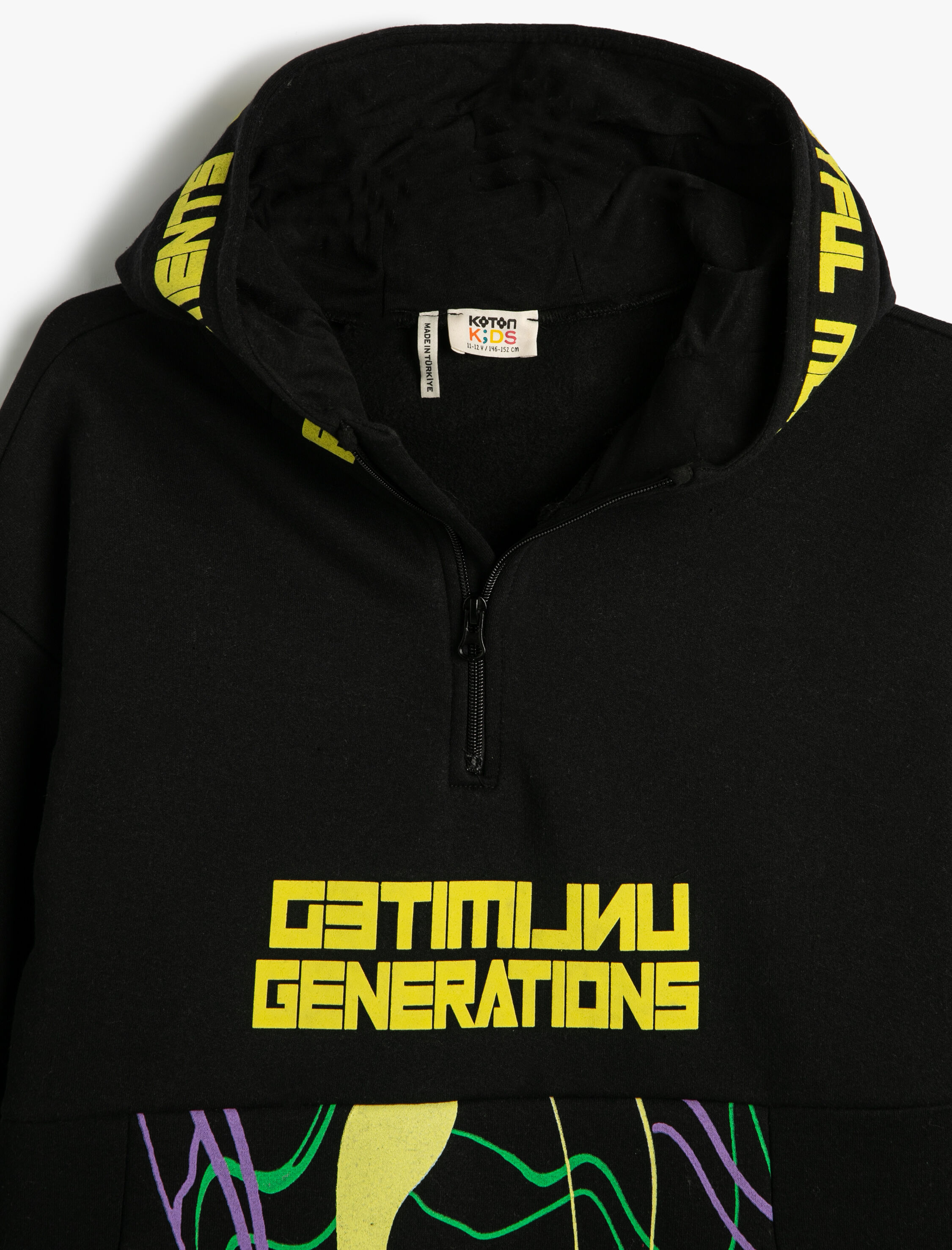  Erkek Çocuk Oversize Kapşonlu Sweatshirt Uzun Kollu Oyun Temalı Şardonlu