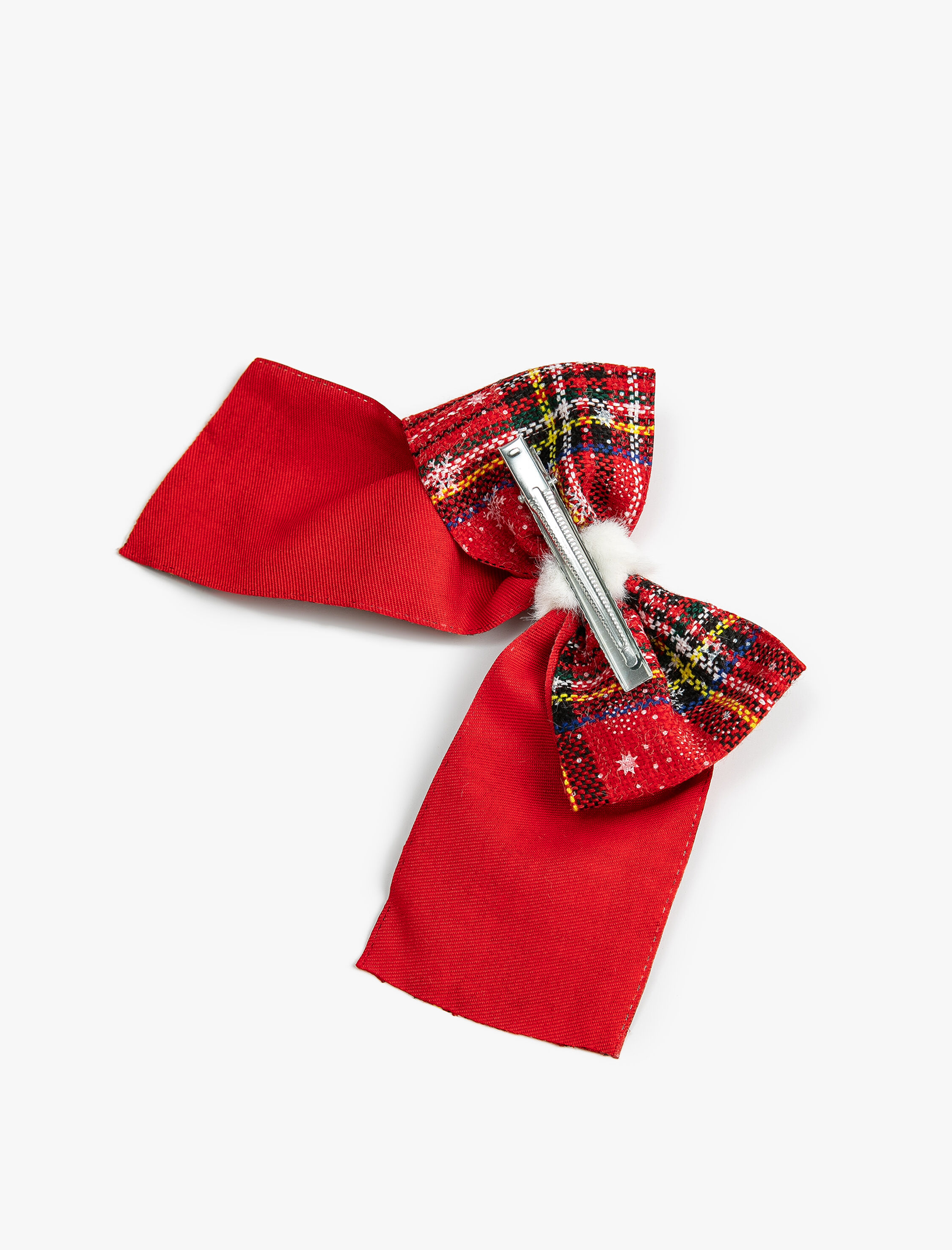  Kadın Yılbaşı Temalı Ekoseli Klipsli Fiyonklu Toka