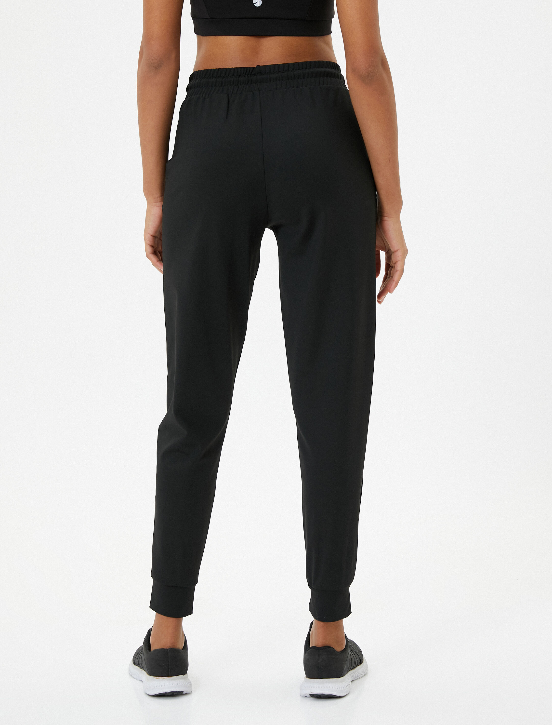   Spor Jogger Eşofman Altı Yüksek Bel Beli Bağlamalı Cepli