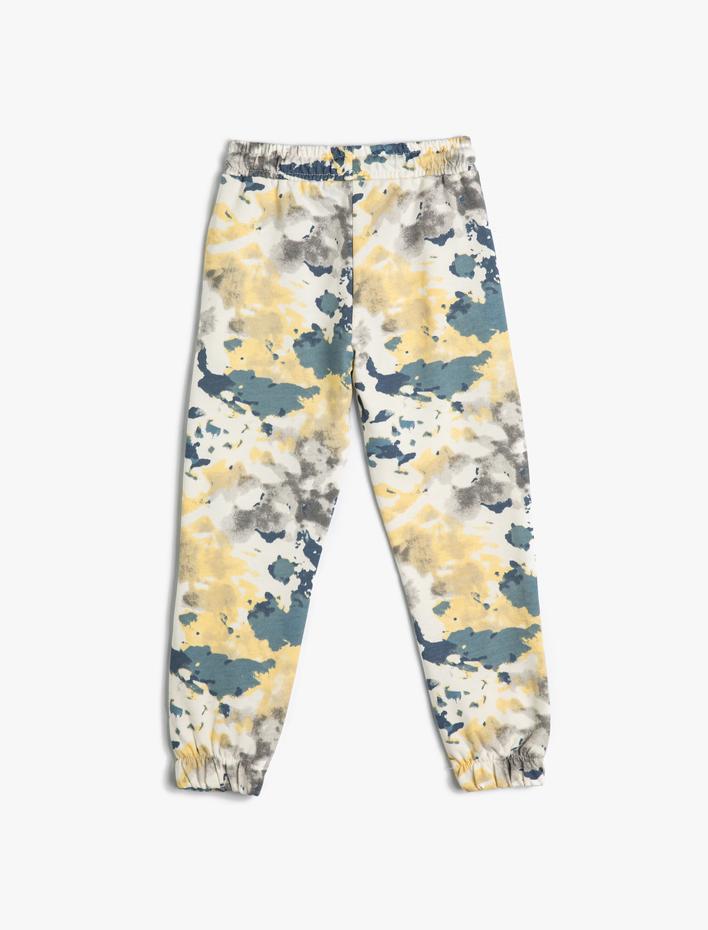 Erkek Çocuk Jogger Eşofman Altı Batik Desenli Beli Bağlamalı Pamuklu