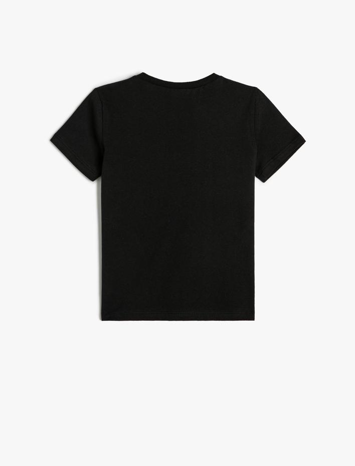 Erkek Bebek Tişört Kısa Kollu Bisiklet Yaka Slogan Baskılı Pamuklu