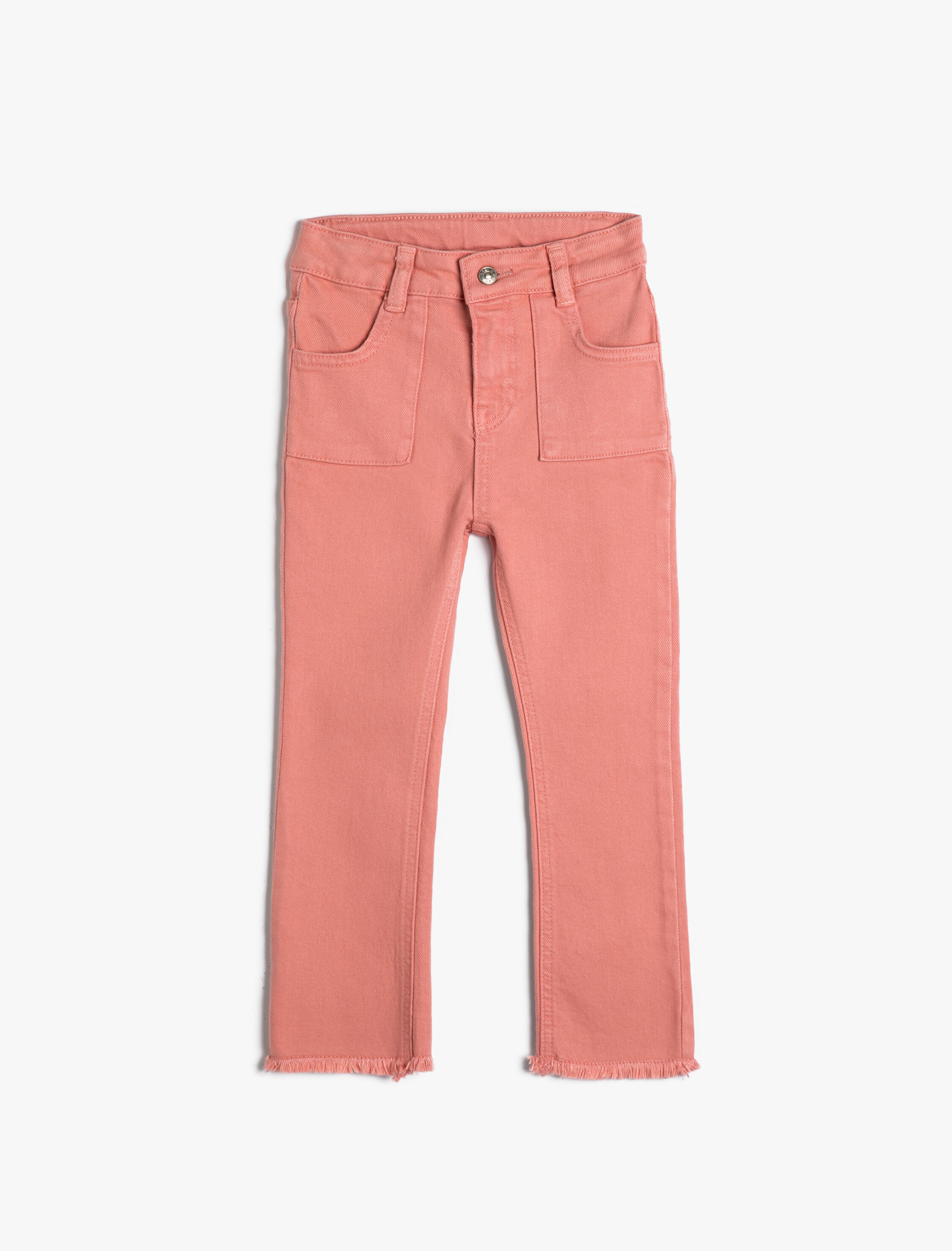  Kız Bebek Pantolon Rahat Kesim Cepli Pamuklu Püskül Detaylı