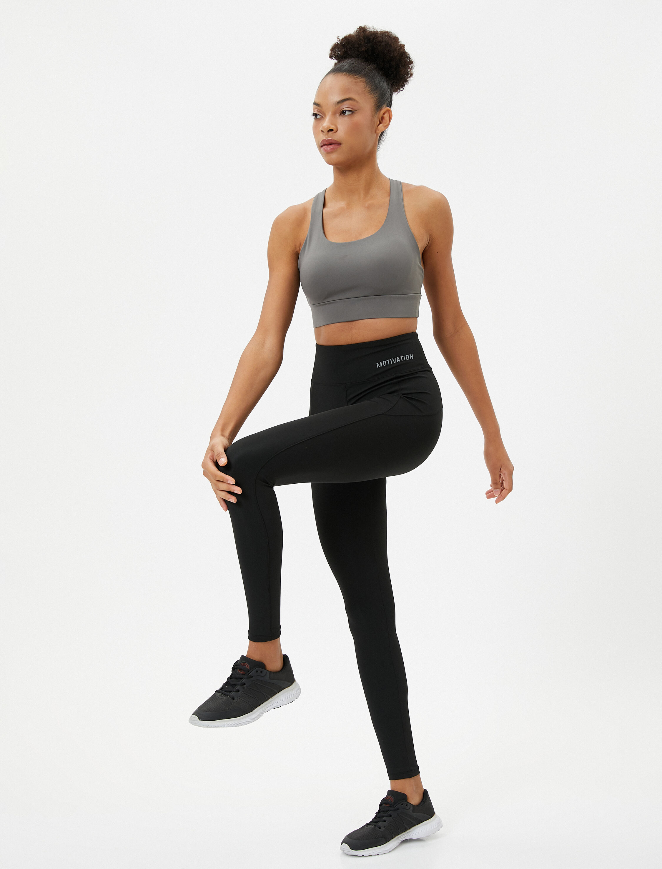   Spor Tayt Yüksek Bel Dikiş Detaylı Baskılı Slim Fit