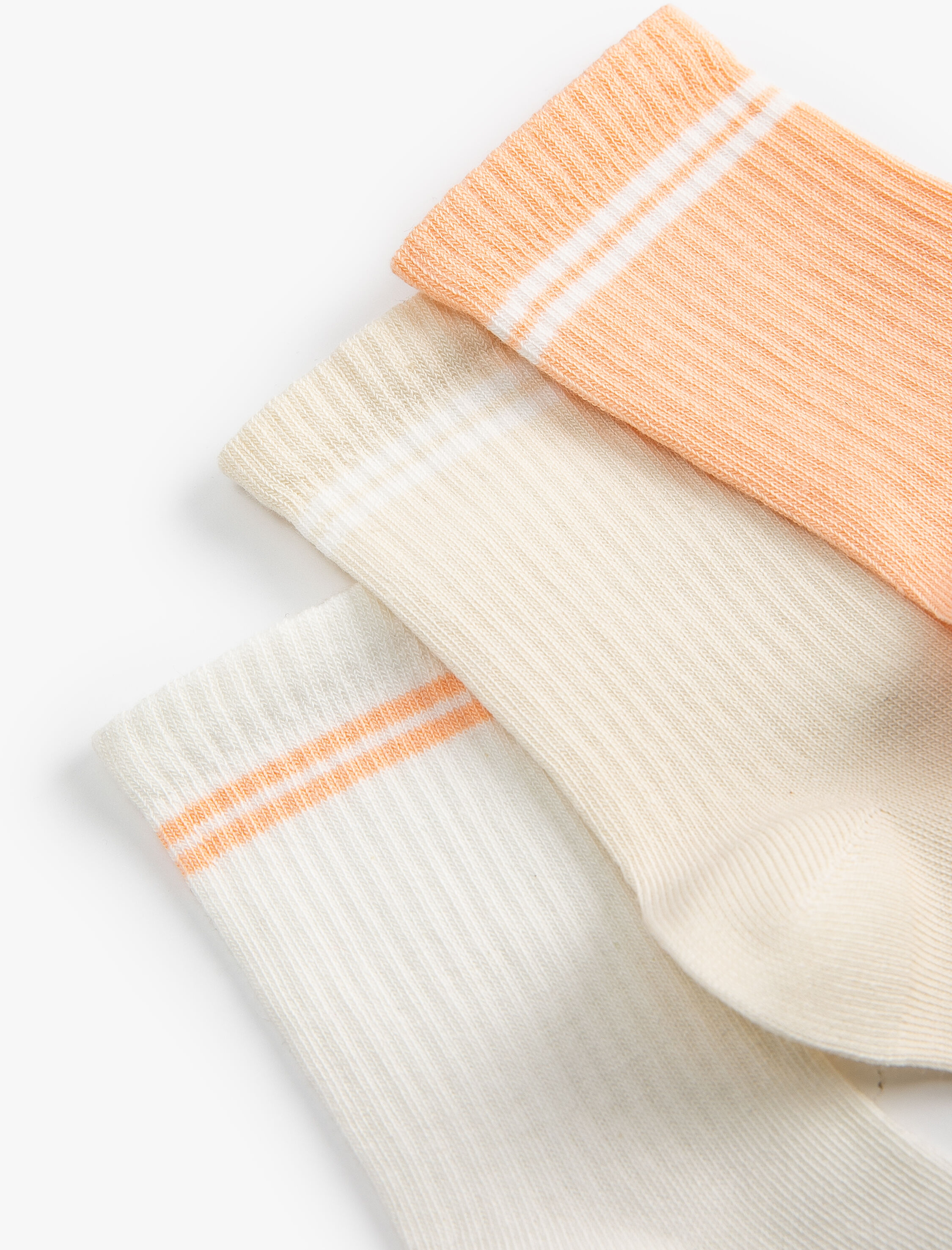  Kız Çocuk 3'lü Çizgili Çorap Seti Pamuklu