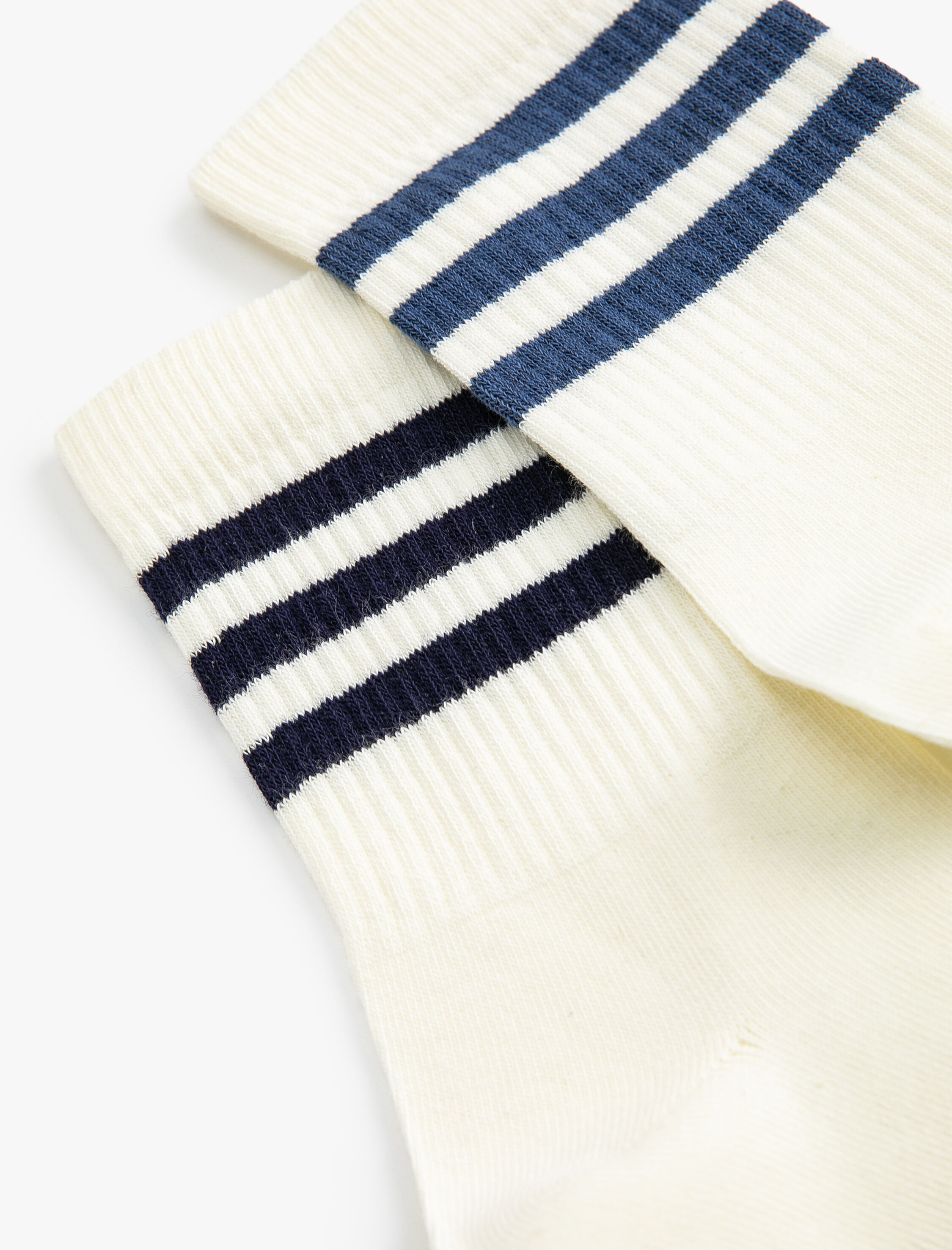  Kadın 2'li Kolej Soket Çorap Seti Şerit Detaylı