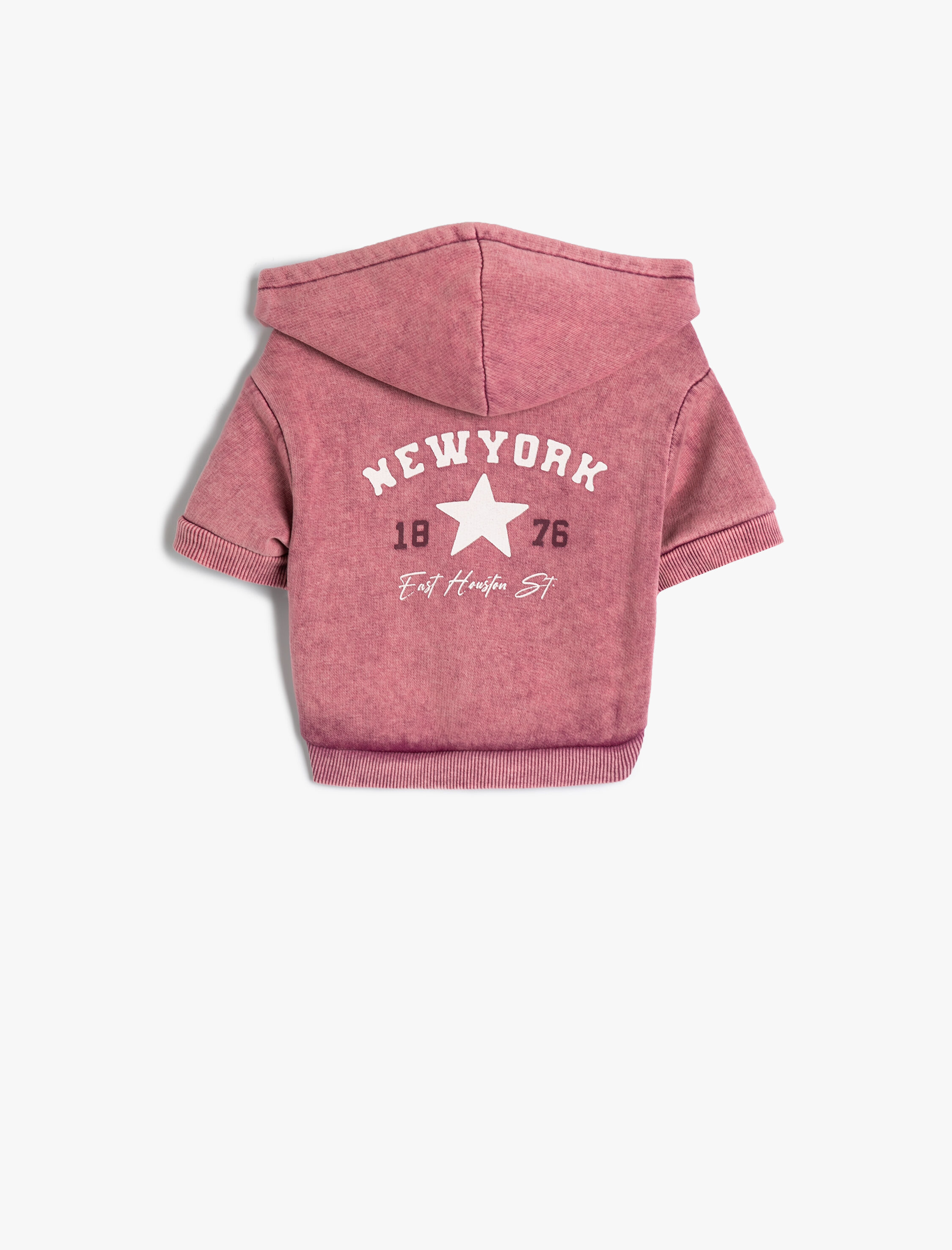   Şardonlu Köpek Sweatshirtü Kapüşonlu Fermuarlı Soluk Efektli Antibakteriyel Kumaş