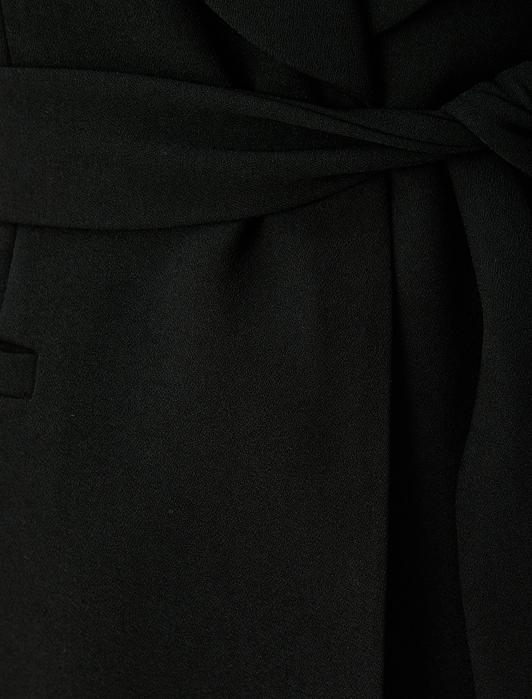   Yelek Beli Kuşaklı Şal Yaka Cepli