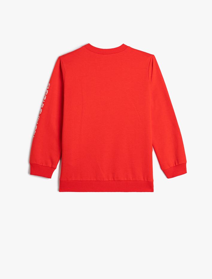 Erkek Çocuk Noel Baba Sweatshirt Yılbaşı Temalı Pullu Payetli Şardonlu Pamuklu