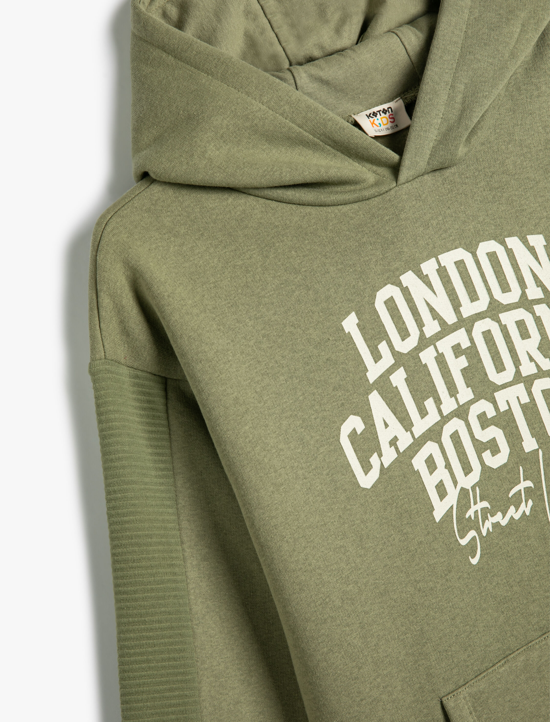  Erkek Çocuk Kapşonlu Sweatshirt Şehir Baskılı Kanguru Cepli Şardonlu Pamuklu