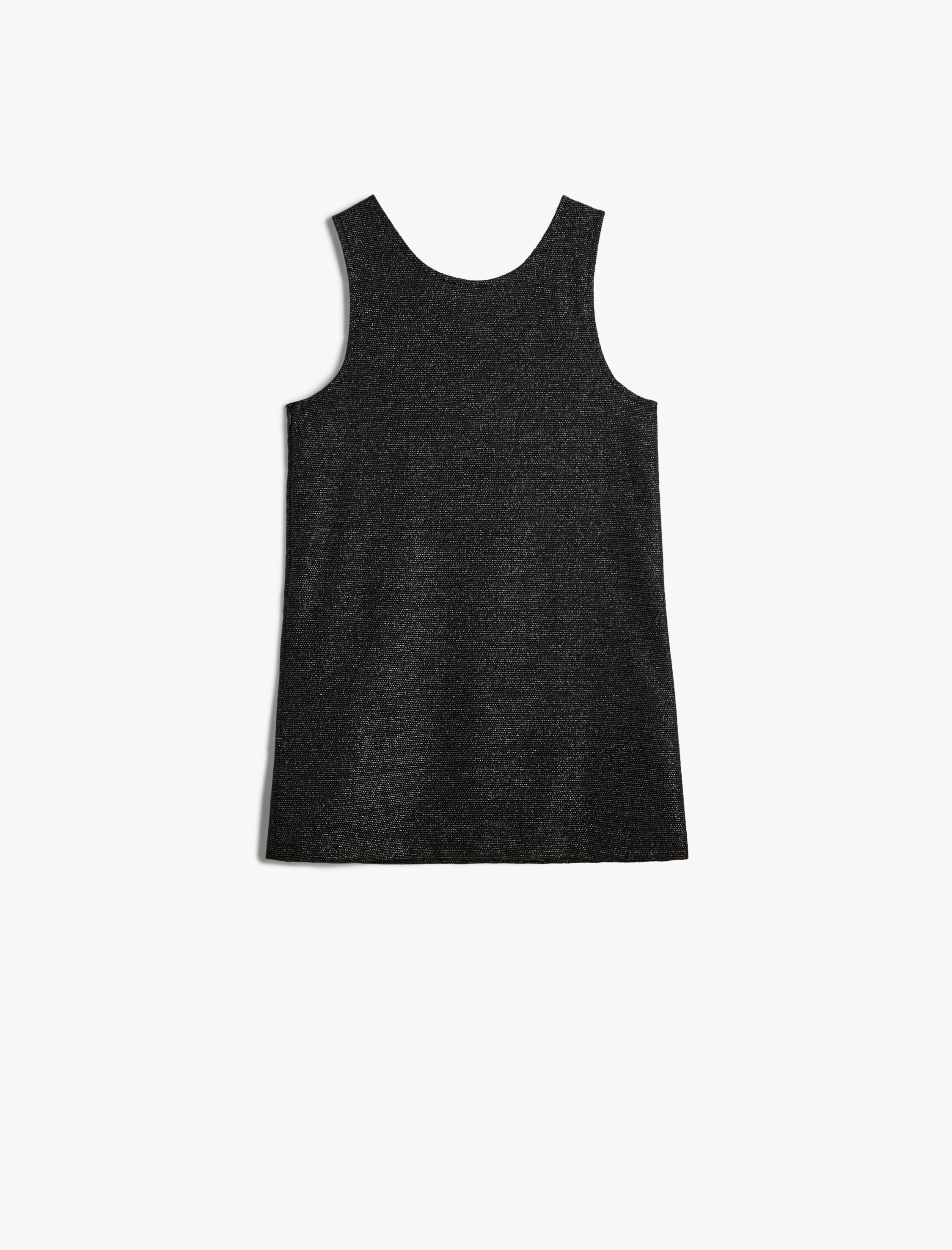 Kız Çocuk Tüvit Jile Elbise Yuvarlak Yaka Düğme Detaylı