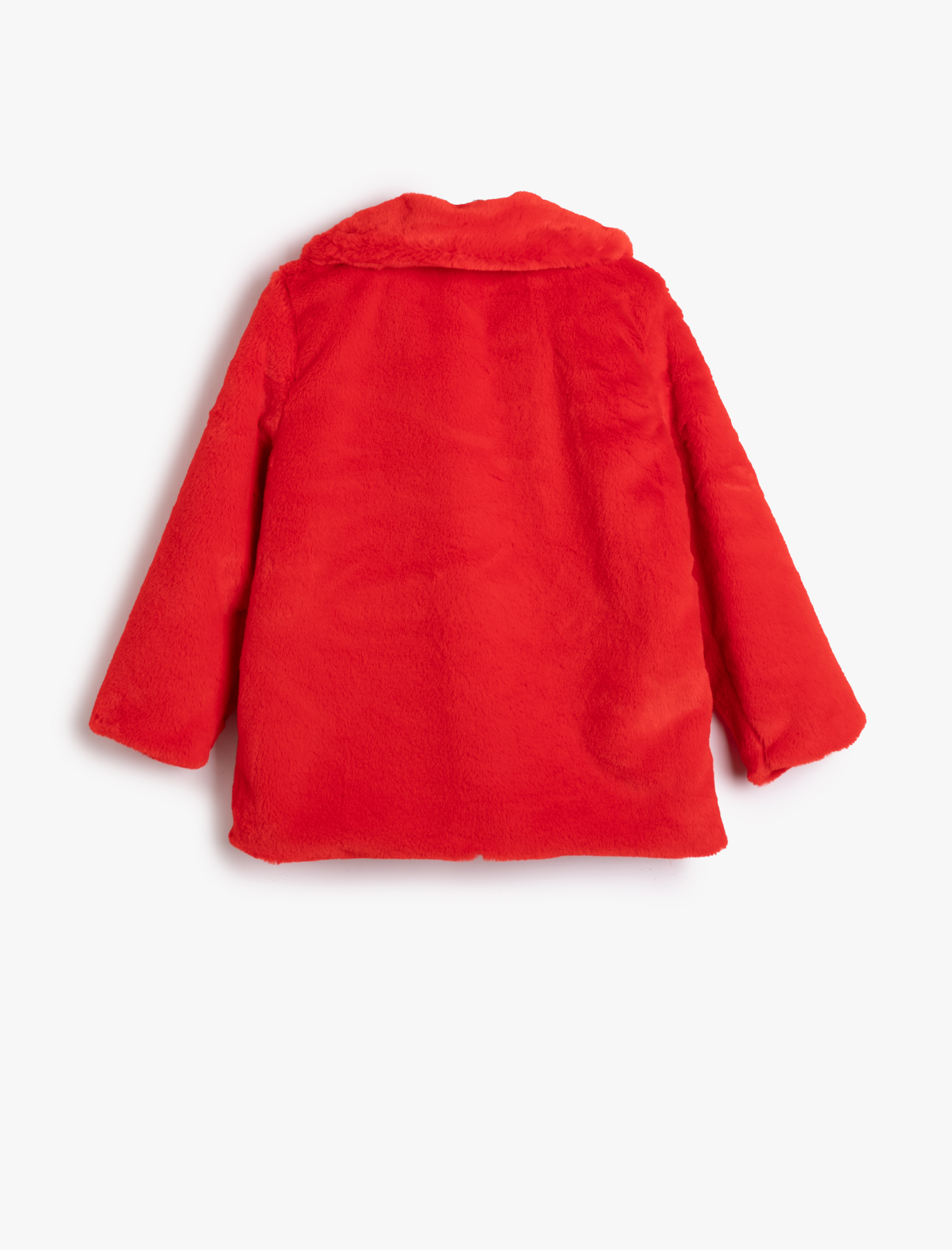  Kız Çocuk Uzun Peluş Mont Bebe Yaka Uzun Kollu Çıtçıt Kapamalı