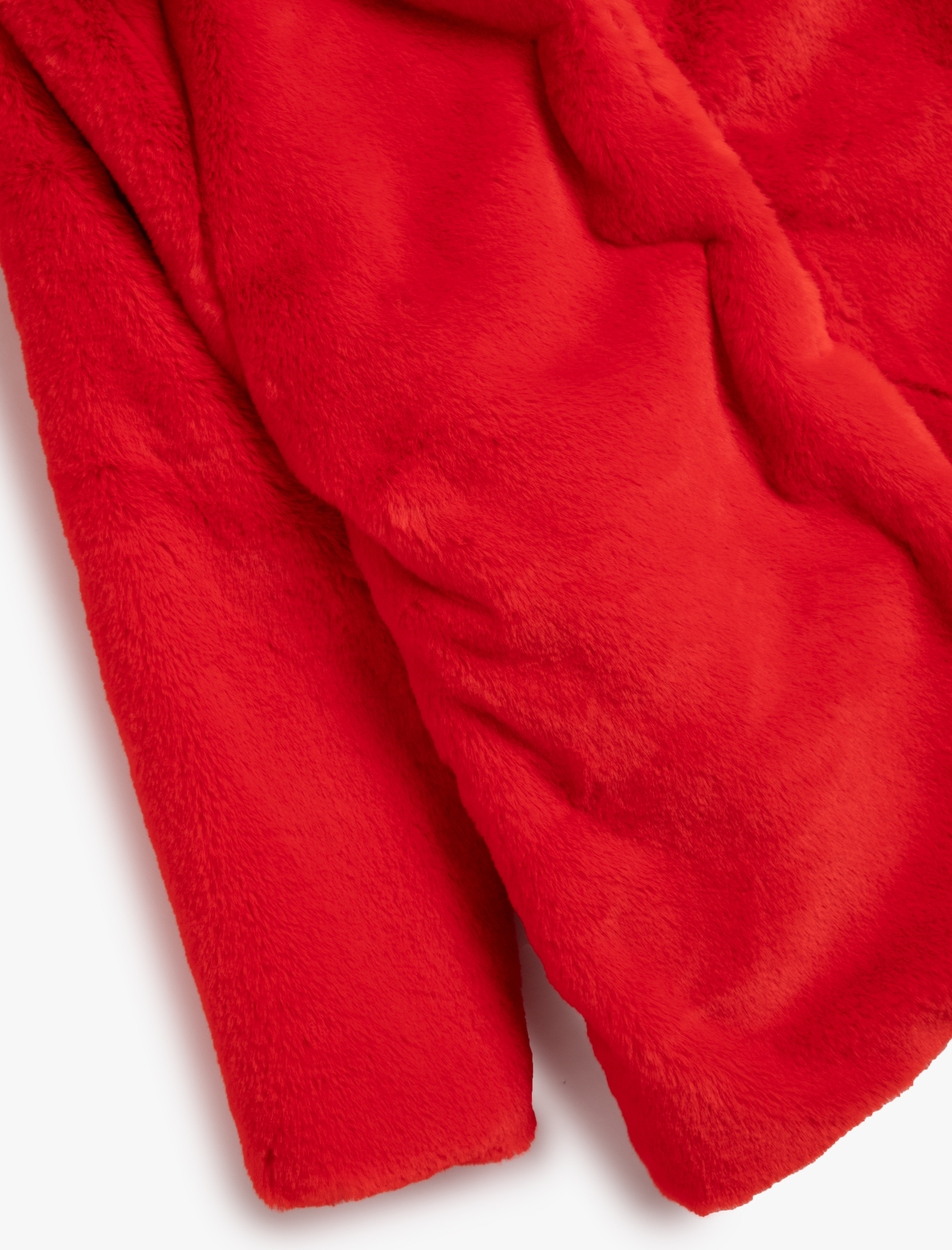  Kız Çocuk Uzun Peluş Mont Bebe Yaka Uzun Kollu Çıtçıt Kapamalı