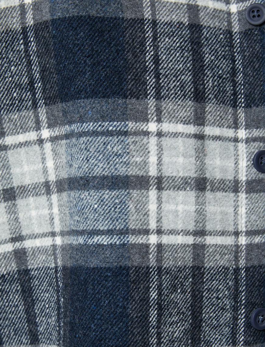   Oduncu Gömleği Cep Detaylı Klasik Yaka Düğmeli Uzun Kollu