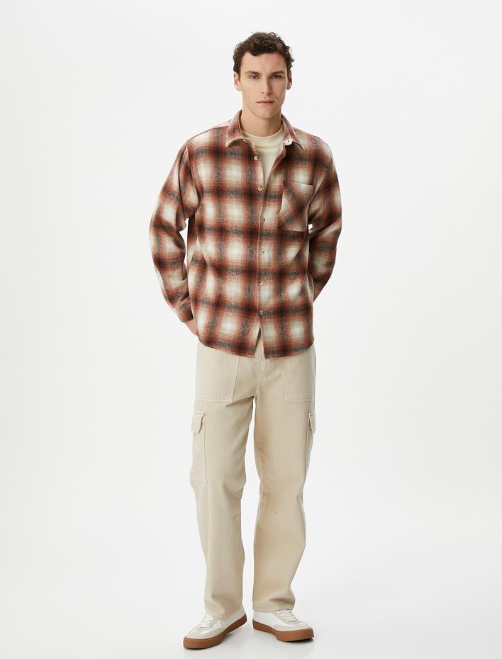  Oduncu Gömleği Cep Detaylı Klasik Yaka Uzun Kollu Regular Fit