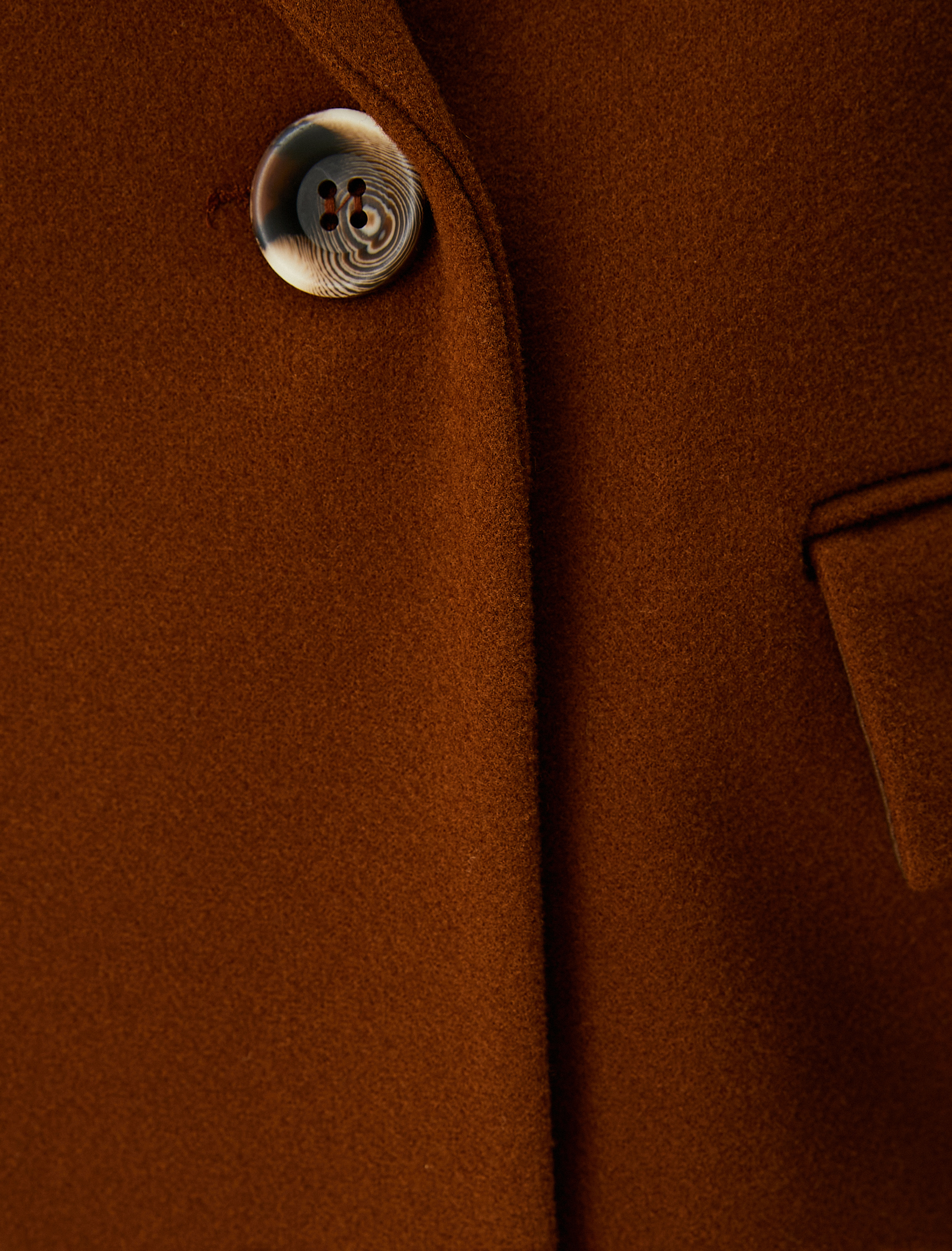   Oversize Mont Kruvaze Düğmeli Cepli Çıkarılabilir Suni Kürklü