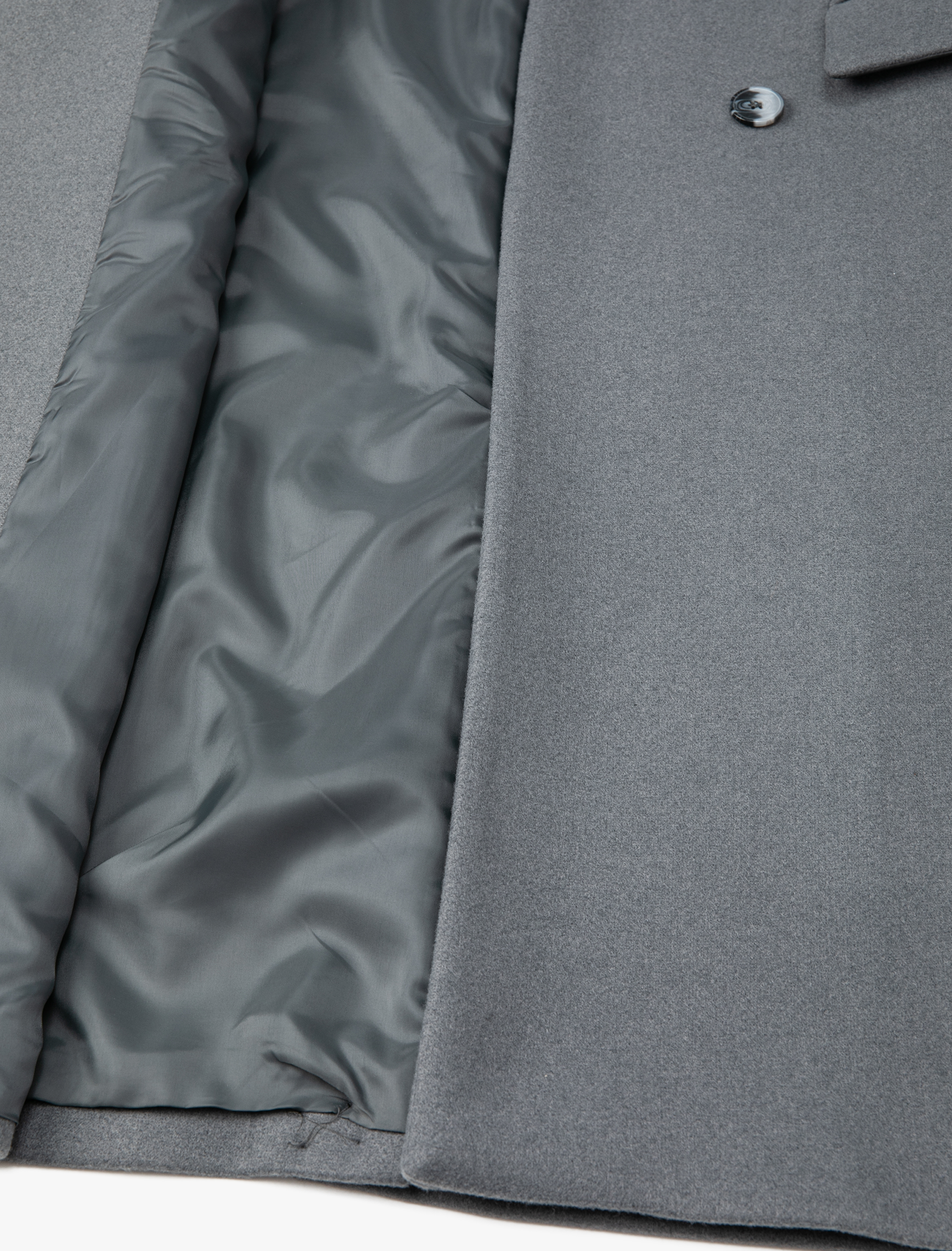   Uzun Kaşe Kaban Çıkarılabilir Suni Kürklü Kruvaze Düğmeli