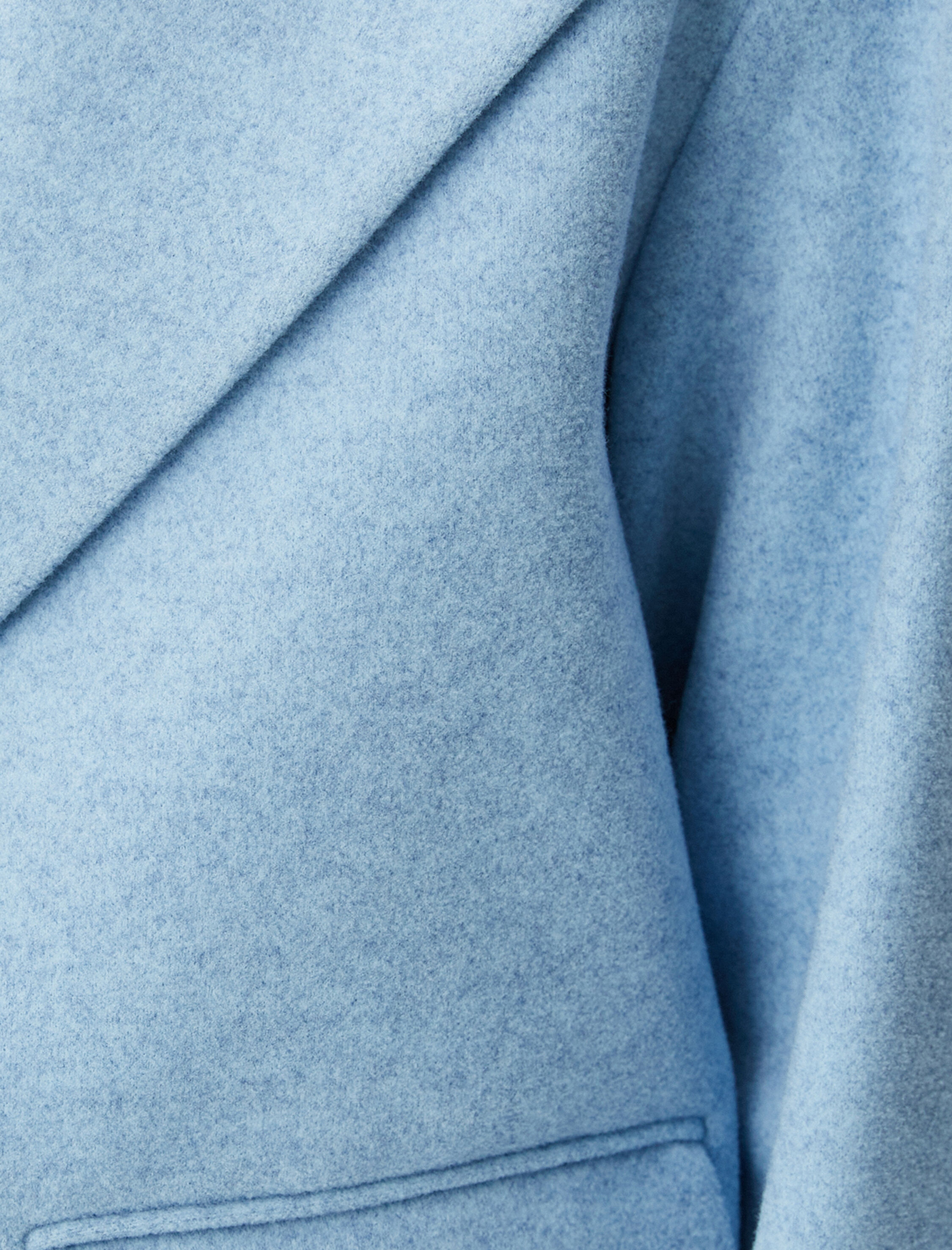   Kaşe Uzun Kaban Düğmeli Kapaklı Cepli