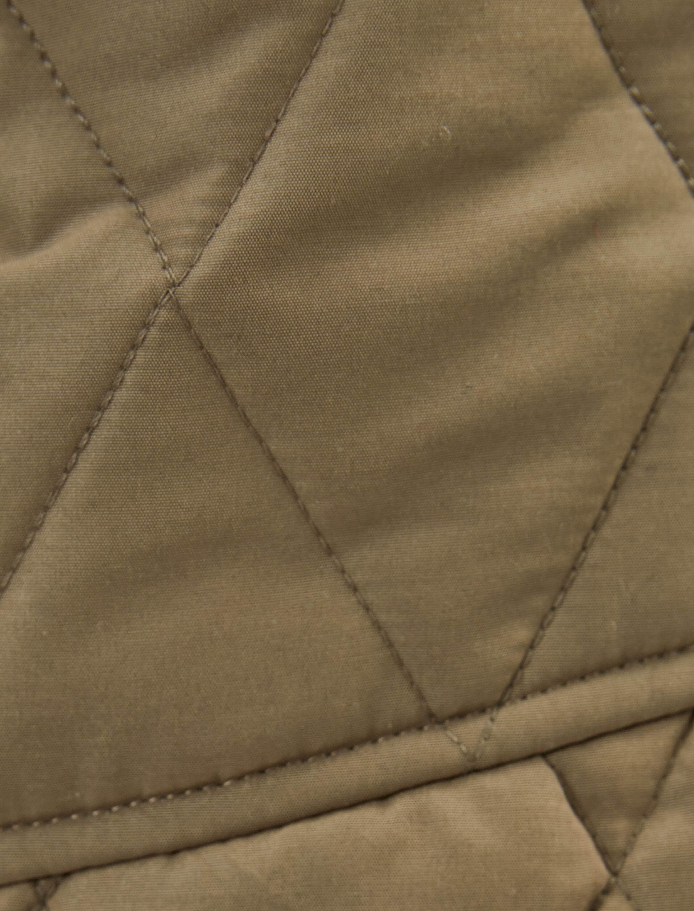   Kapitone Ceket Peluş Yaka Detaylı Cepli Fermuarlı