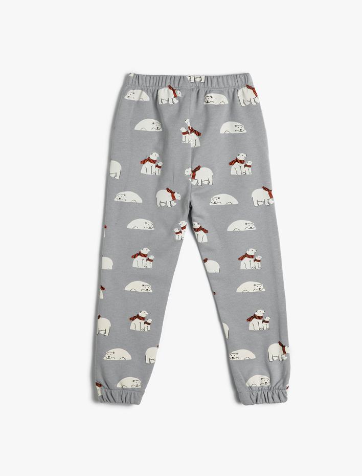 Erkek Bebek Kutup Ayısı Baskılı Jogger Eşofman Altı Pamuklu