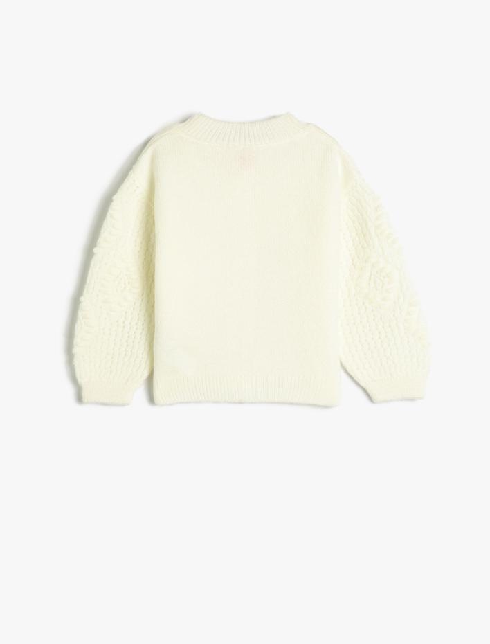 Kız Bebek Triko Hırka Düğmeli Yuvarlak Yaka