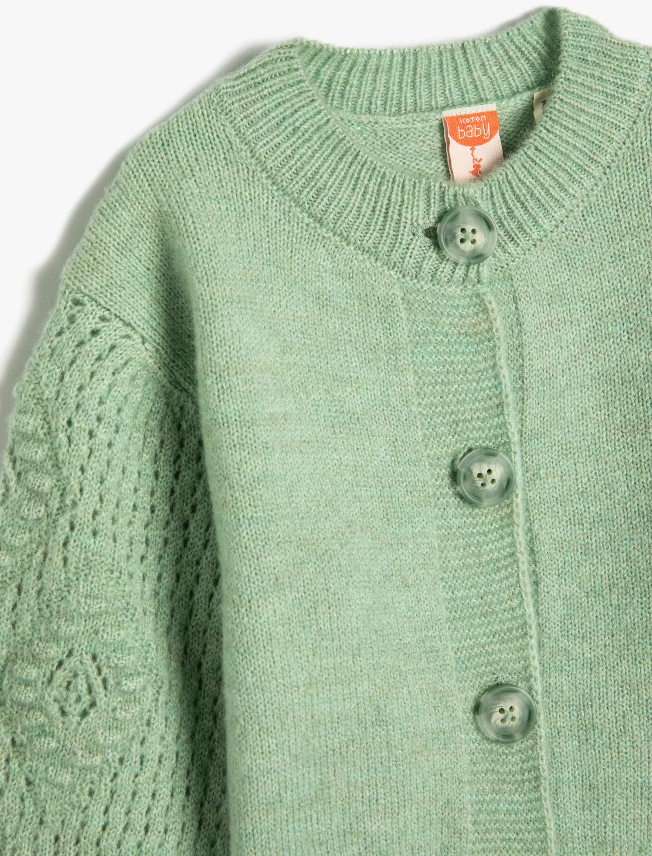  Kız Bebek Triko Hırka Düğmeli Yuvarlak Yaka