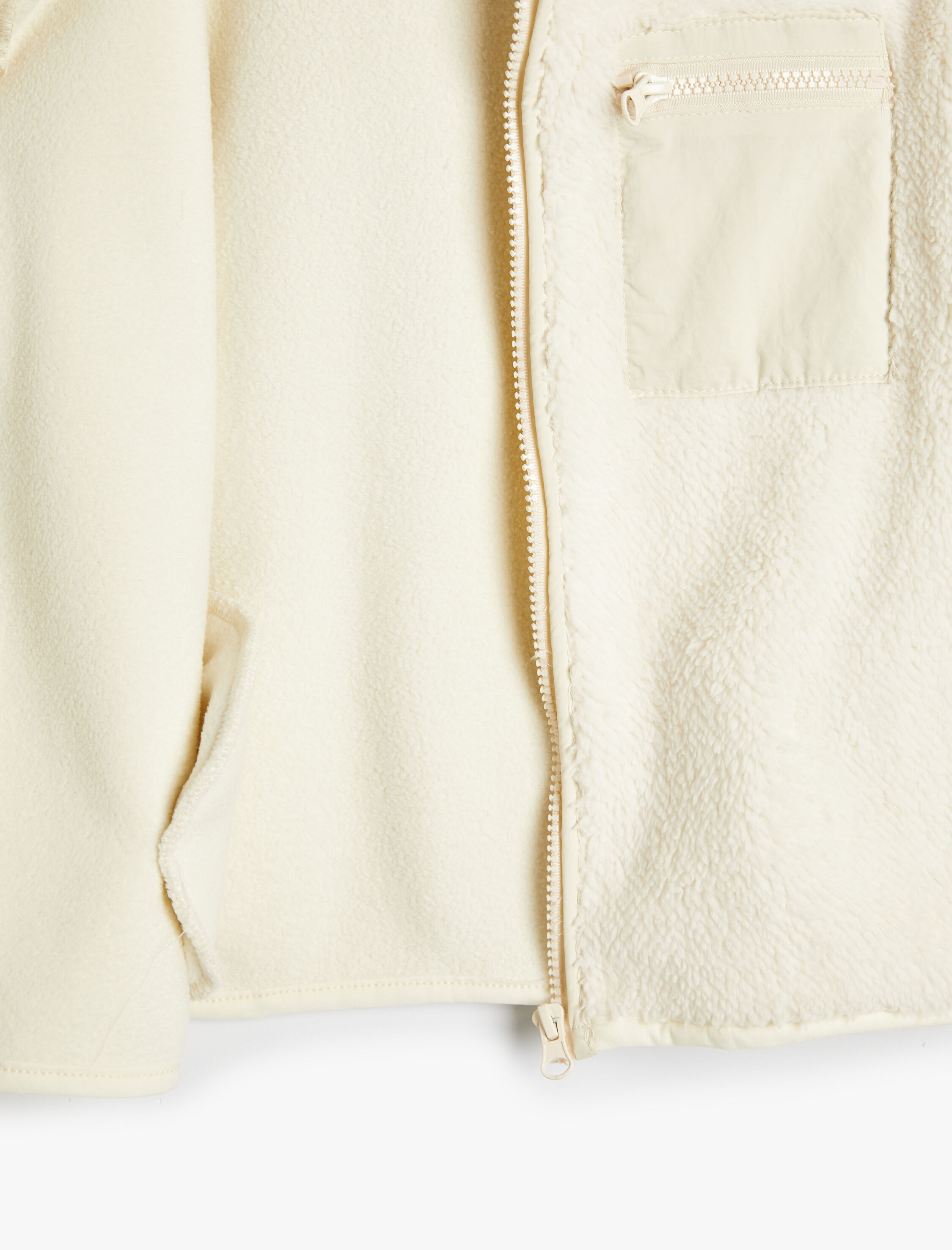  Kız Çocuk Kapşonlu Peluş Ceket Fermuarlı Cep Detaylı