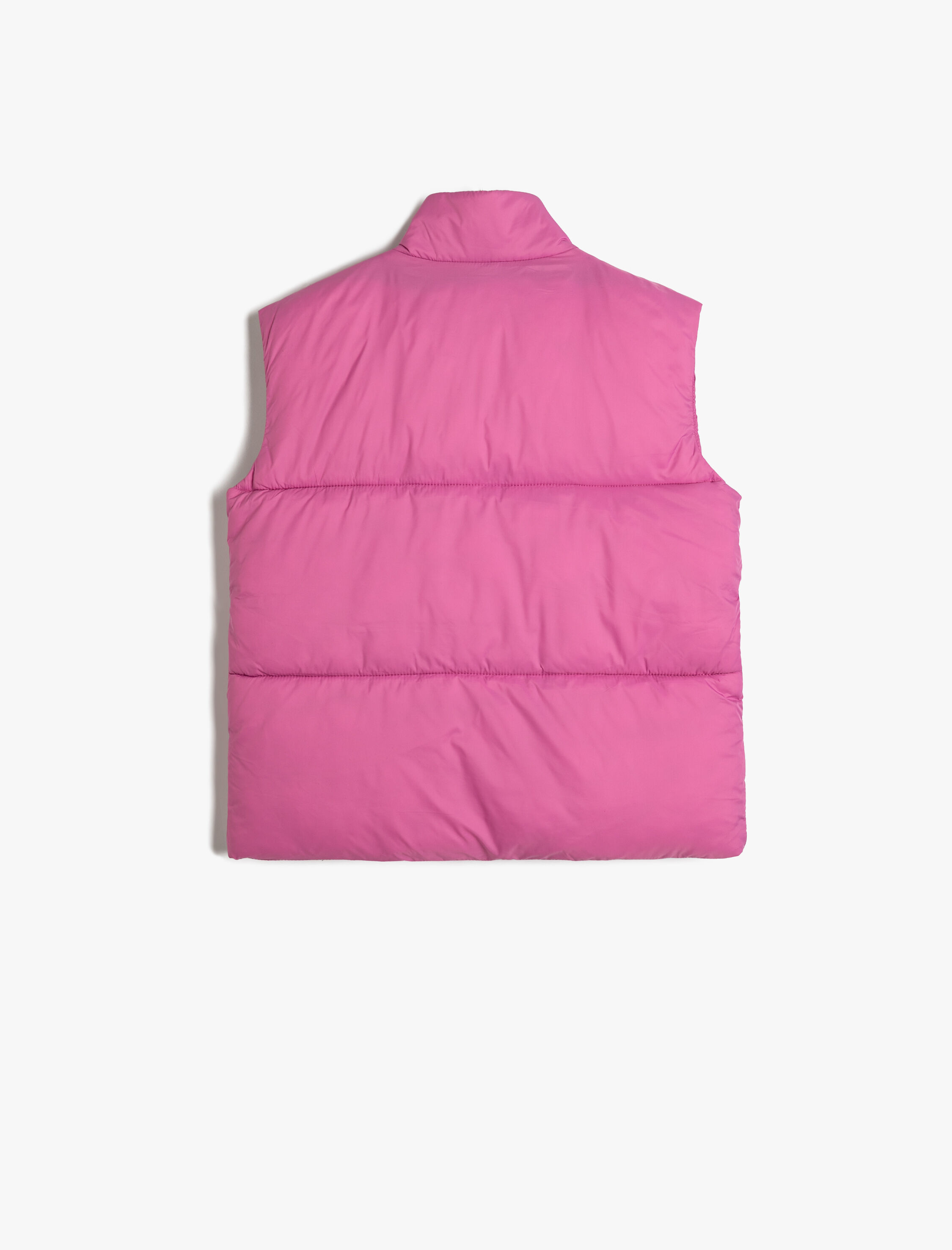  Kız Çocuk Şişme Yelek Dik Yaka Fermuarlı Cepli