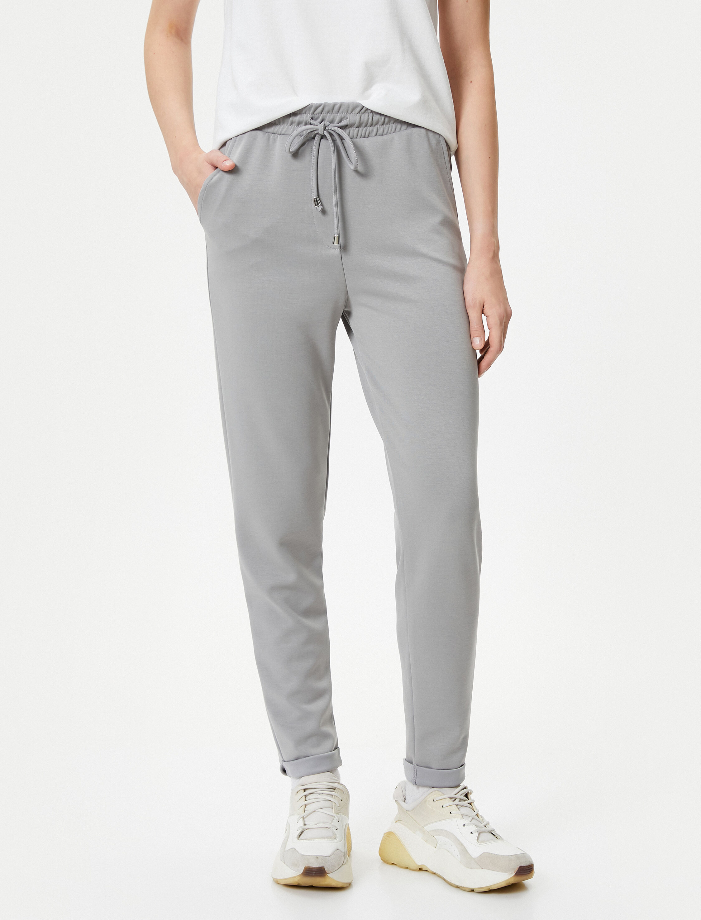   Jogger Pantolon Beli Bağcıklı Cepli Modal Karışımlı