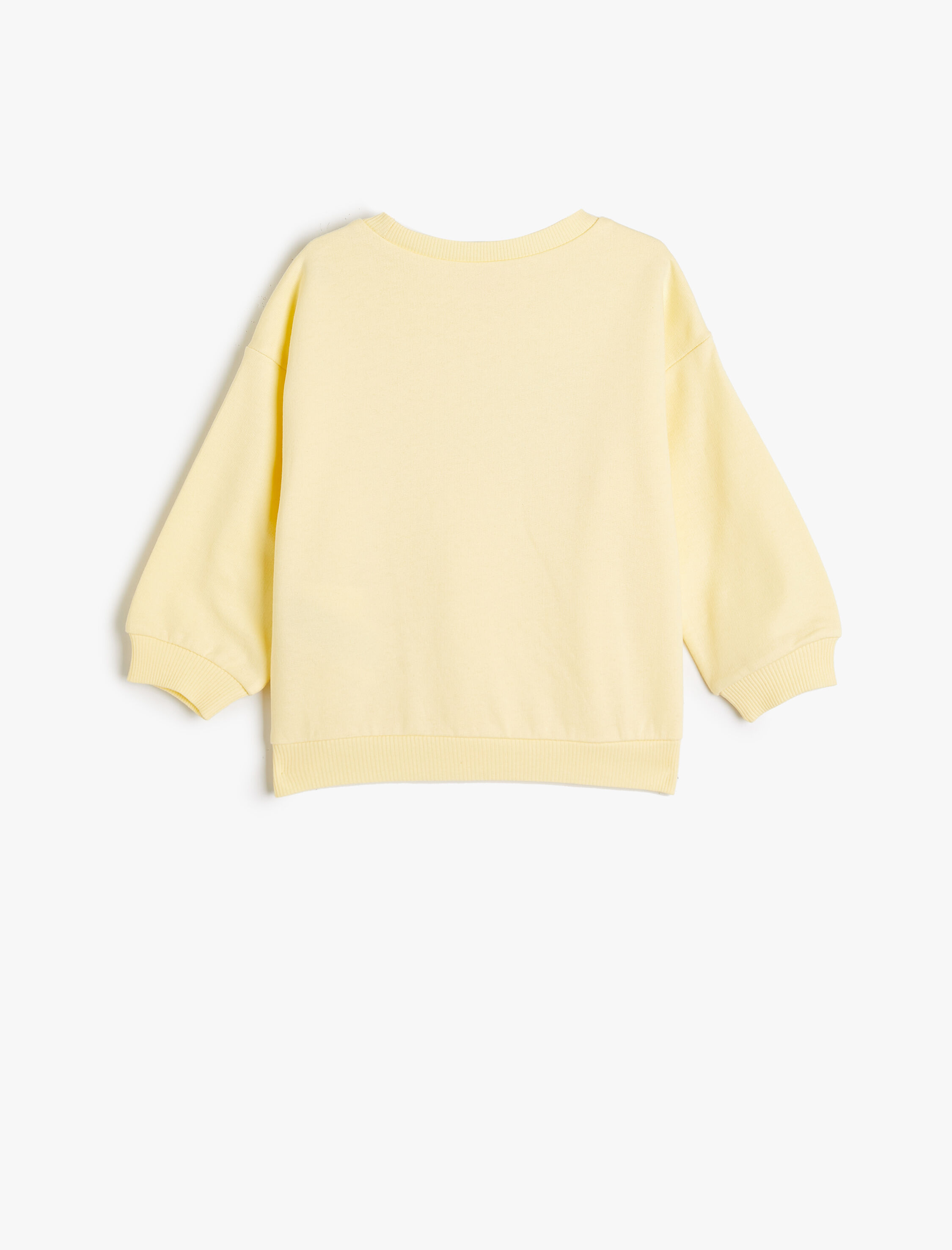  Kız Bebek Sweatshirt Slogan Baskılı Uzun Kollu Bisiklet Yaka Pamuklu Şardonlu