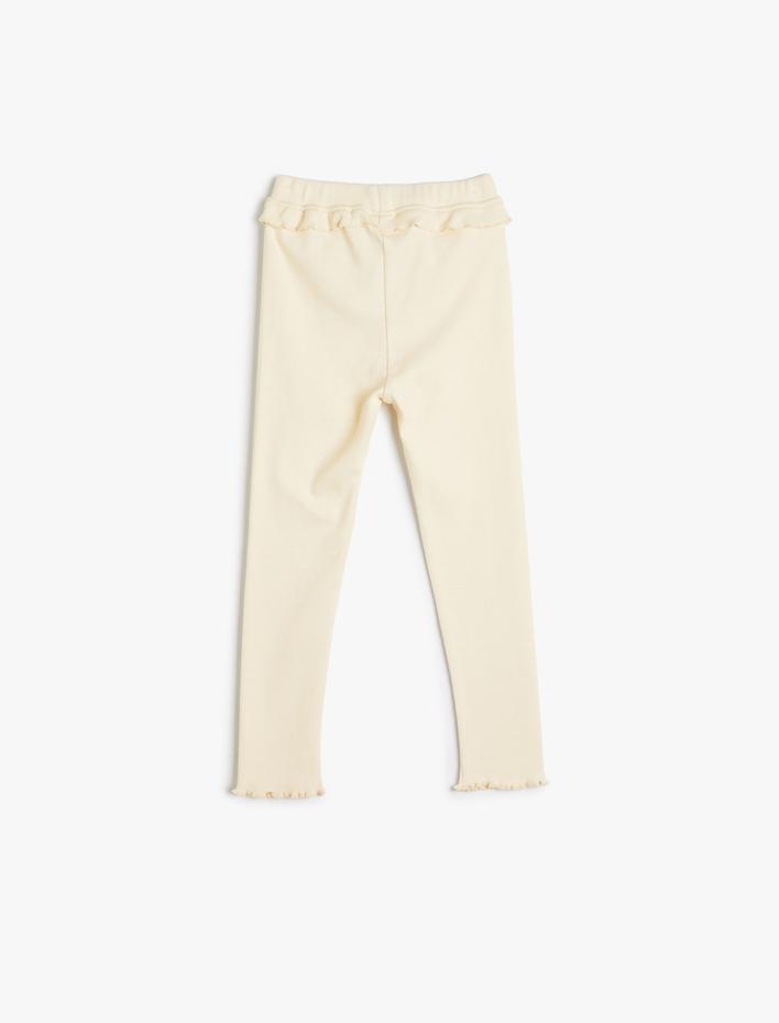 Kız Bebek Tayt Fırfırlı Detaylı Beli Lastikli Pamuklu