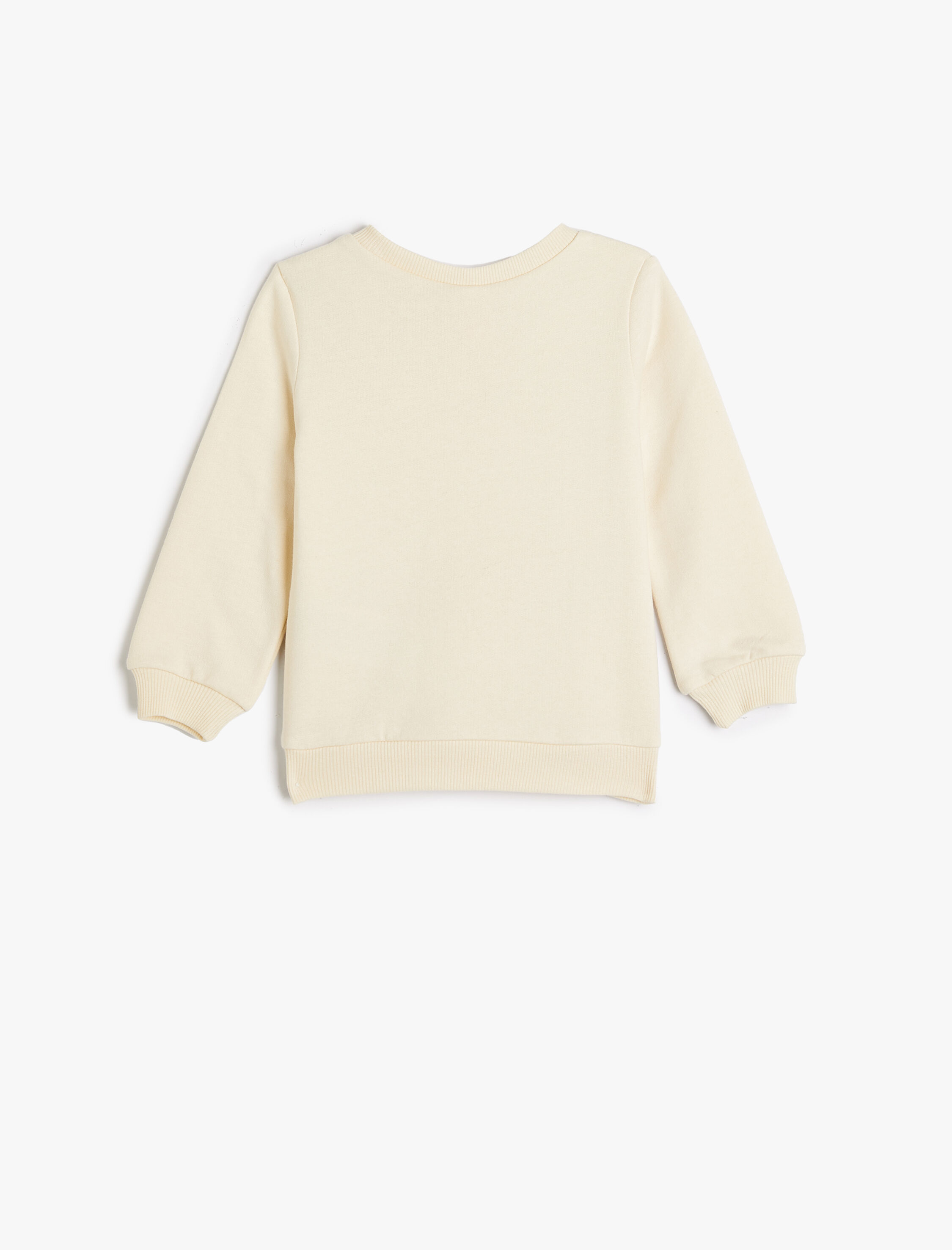Kız Bebek Sweatshirt Yaz Temalı Baskılı Uzun Kollu Bisiklet Yaka Pamuklu Şardonlu