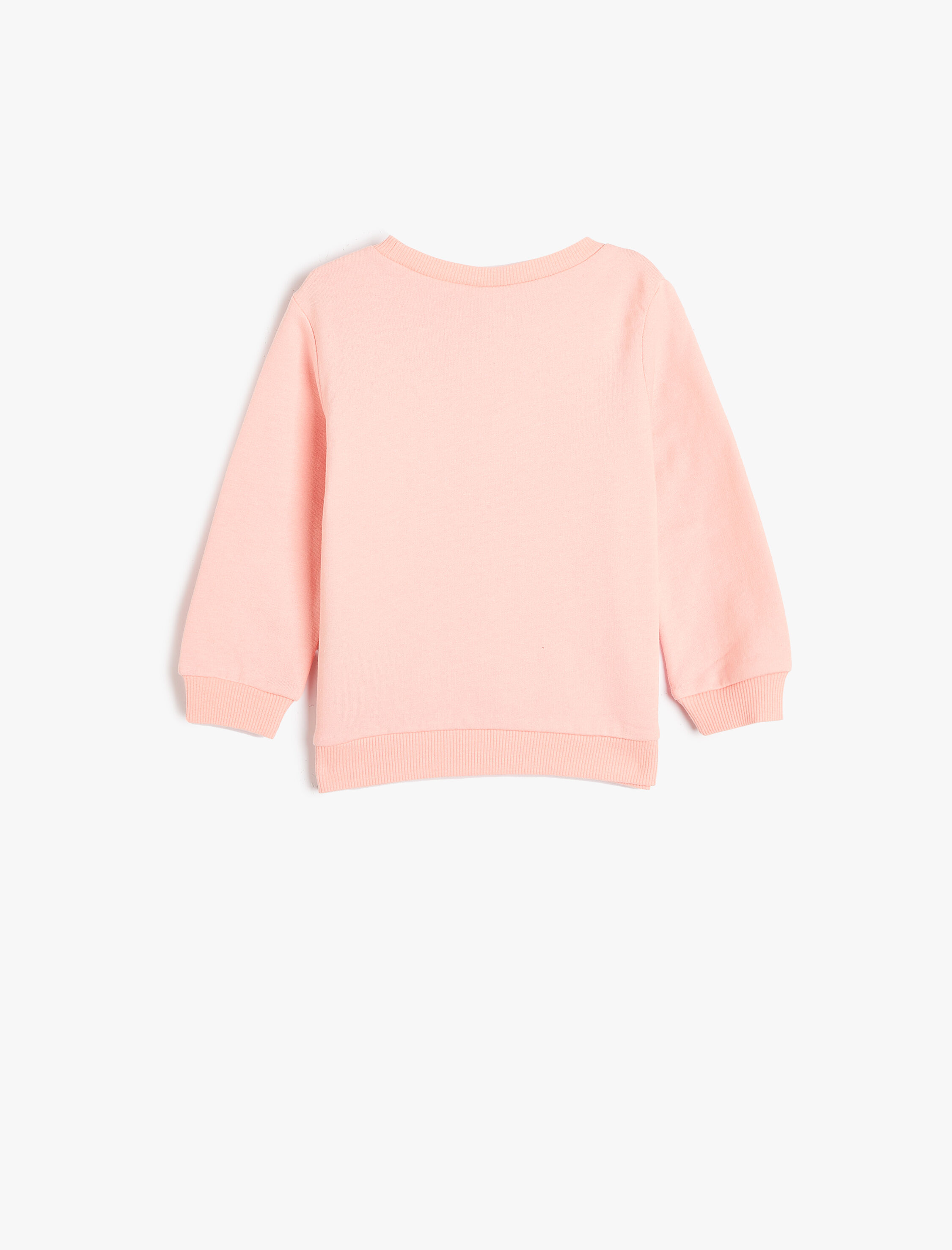 Kız Bebek Sweatshirt Yunus Baskılı Uzun Kollu Bisiklet Yaka Pamuklu Şardonlu