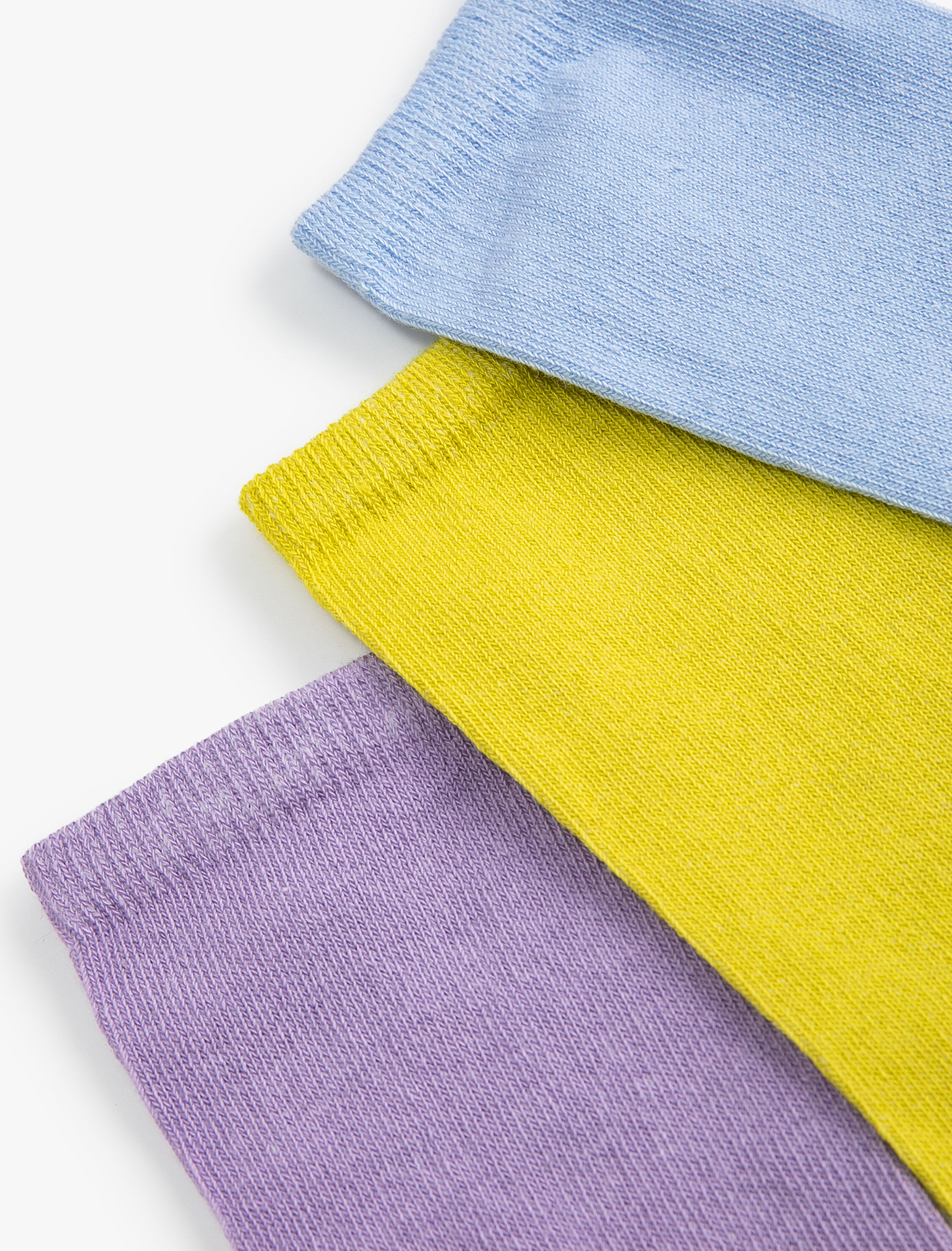  Kadın 3'lü Basic Soket Çorap Seti Çok Renkli