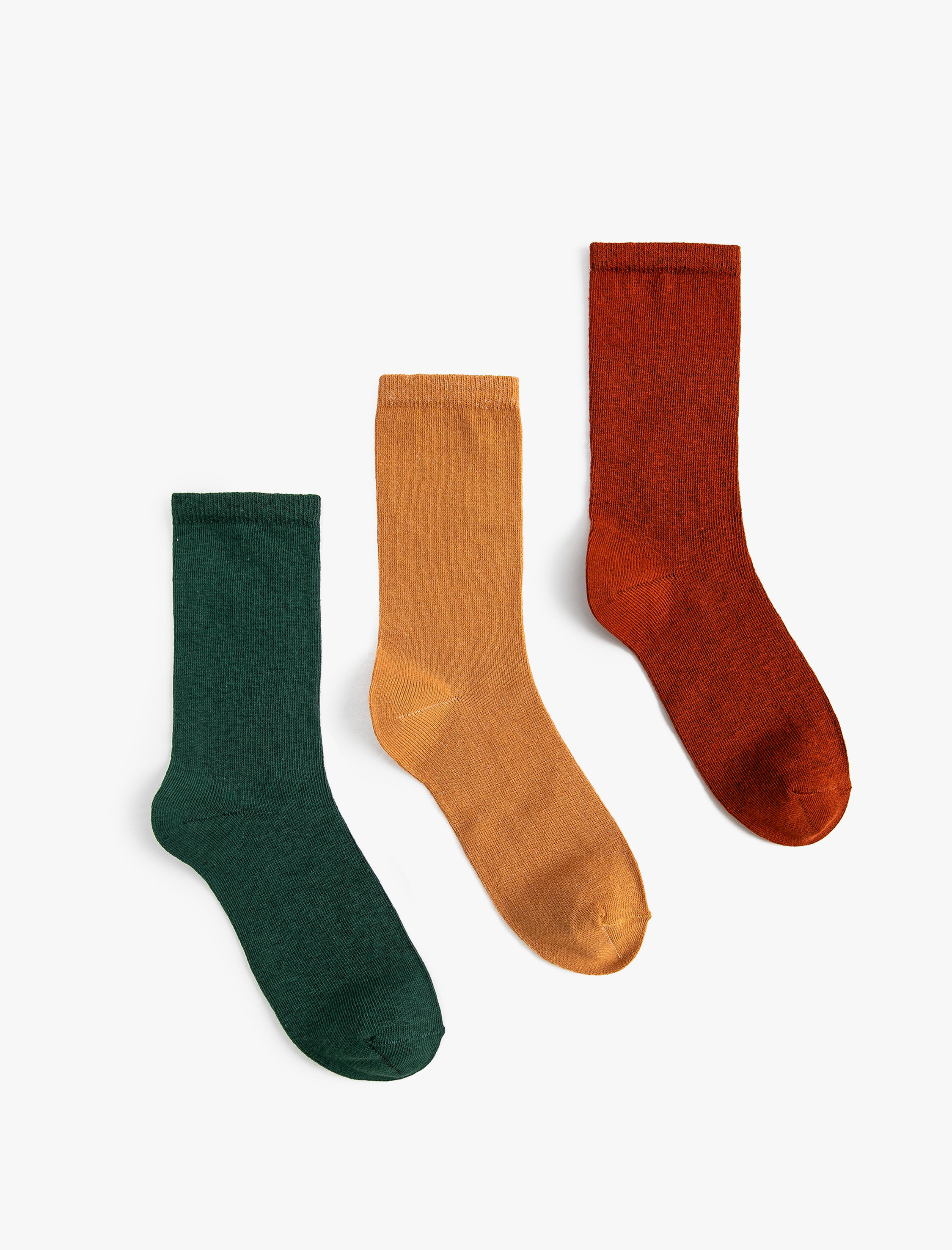  Kadın 3'lü Basic Soket Çorap Seti Çok Renkli