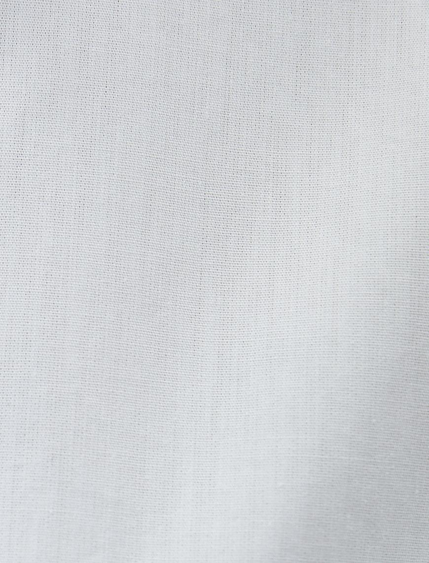   Fırfırlı Gömlek Klasik Yaka Uzun Kollu Pamuklu