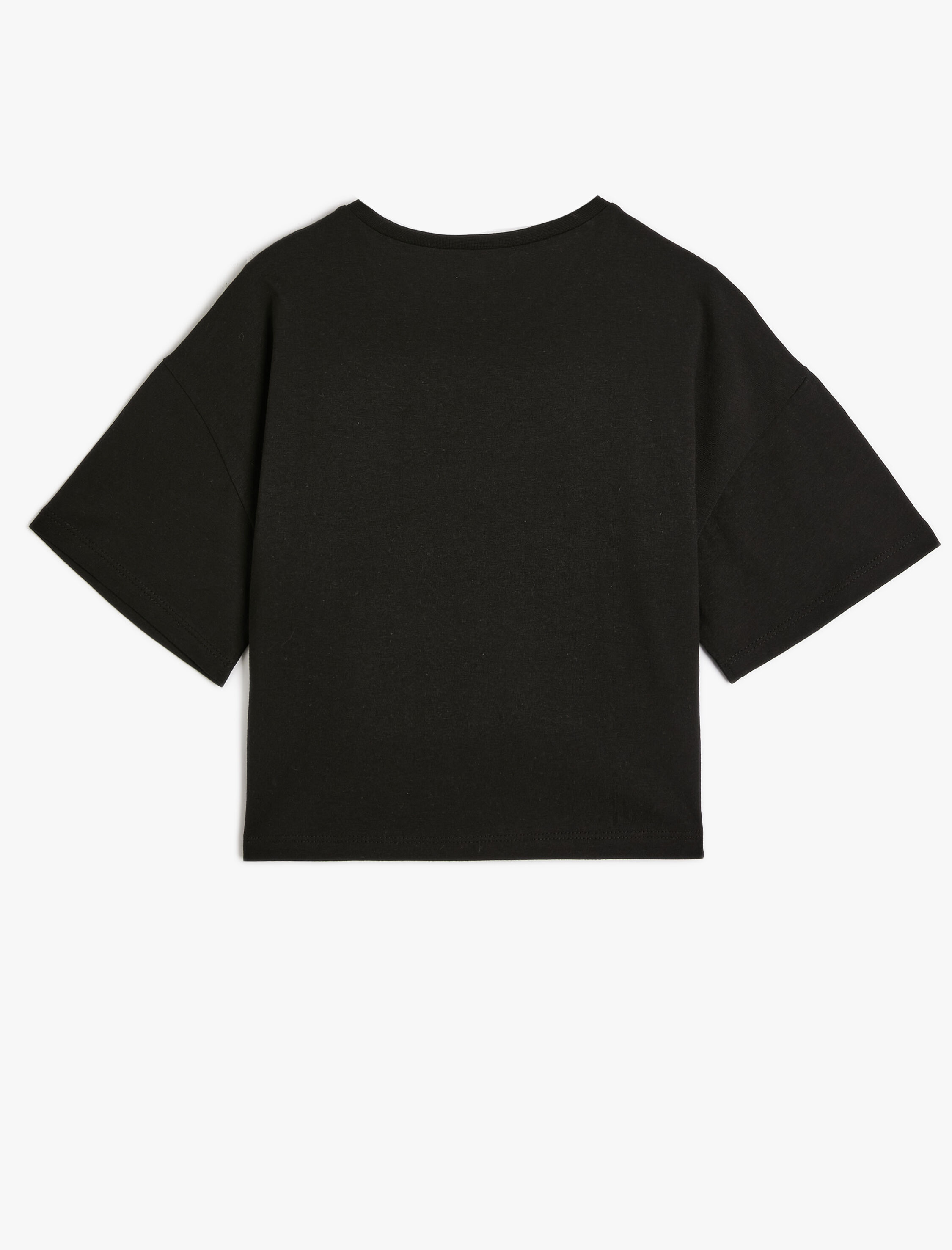  Kız Çocuk Tişört Kısa Kollu Bisiklet Yaka Pamuklu Slogan Baskılı