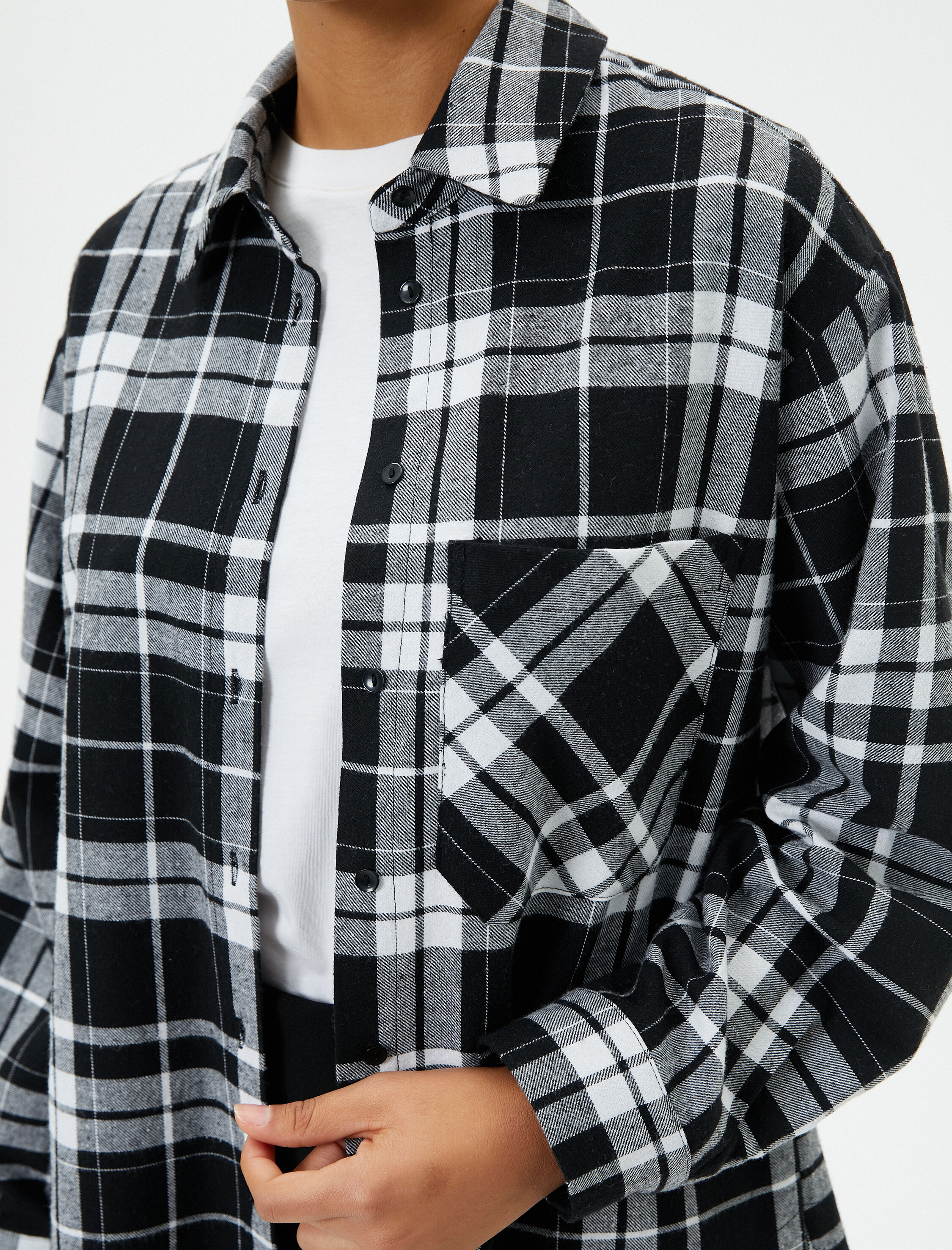   Oduncu Gömleği Cepli Yumuşak Dokulu Uzun Kollu