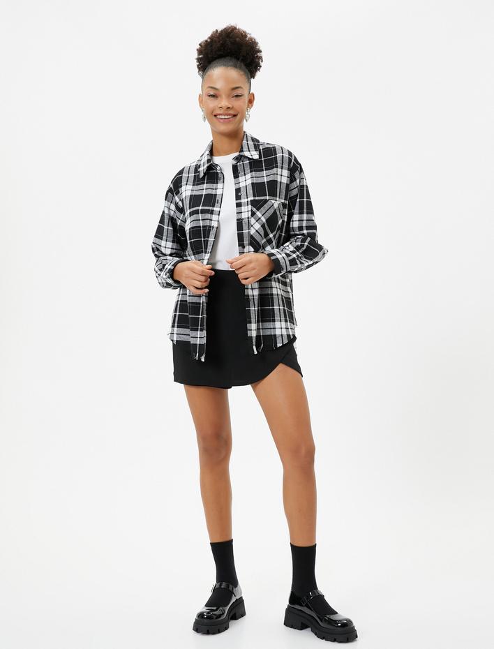  Oduncu Gömleği Cepli Yumuşak Dokulu Uzun Kollu