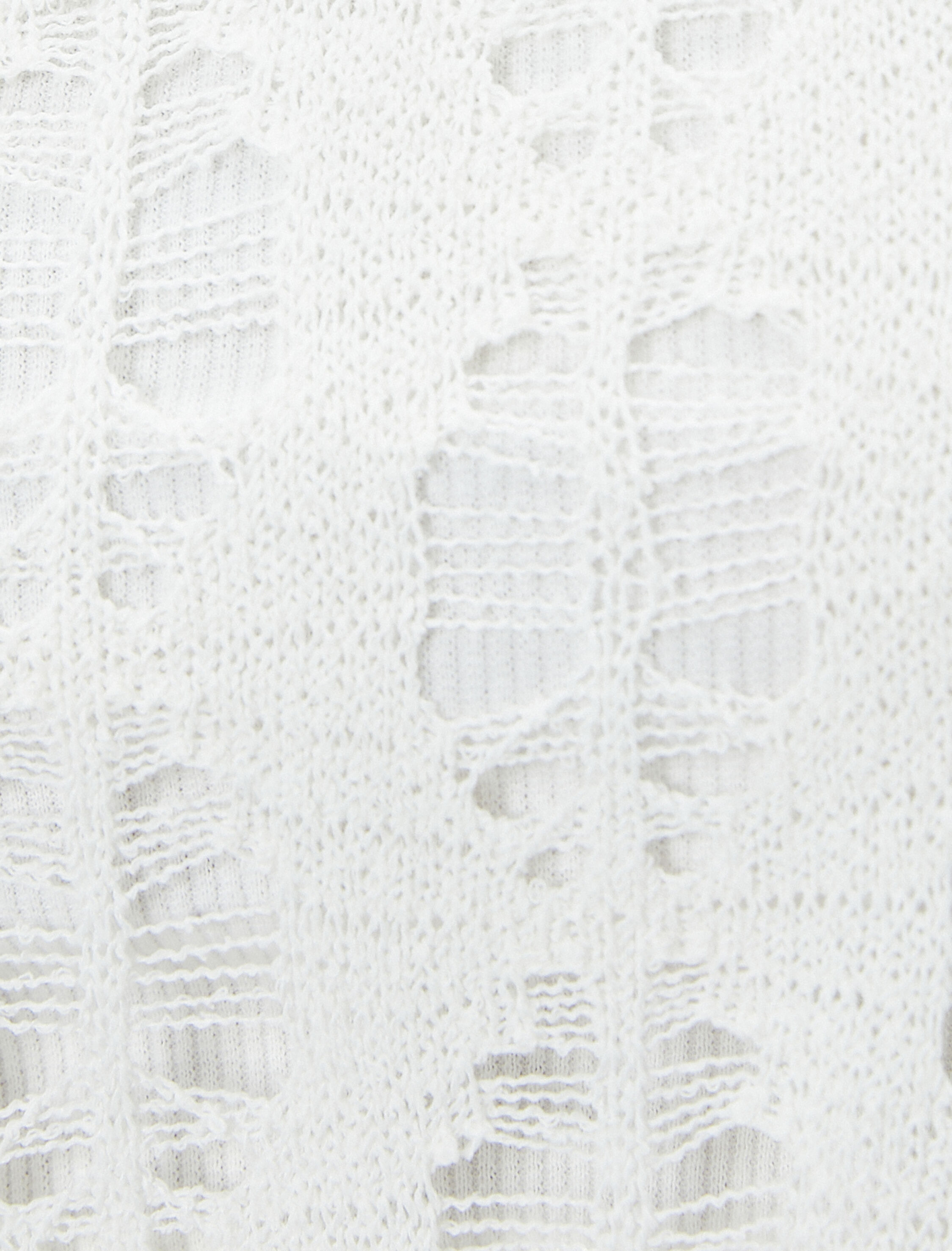   Ajurlu Kroşe Crop Tişört Kısa Kollu Yuvarlak Yaka