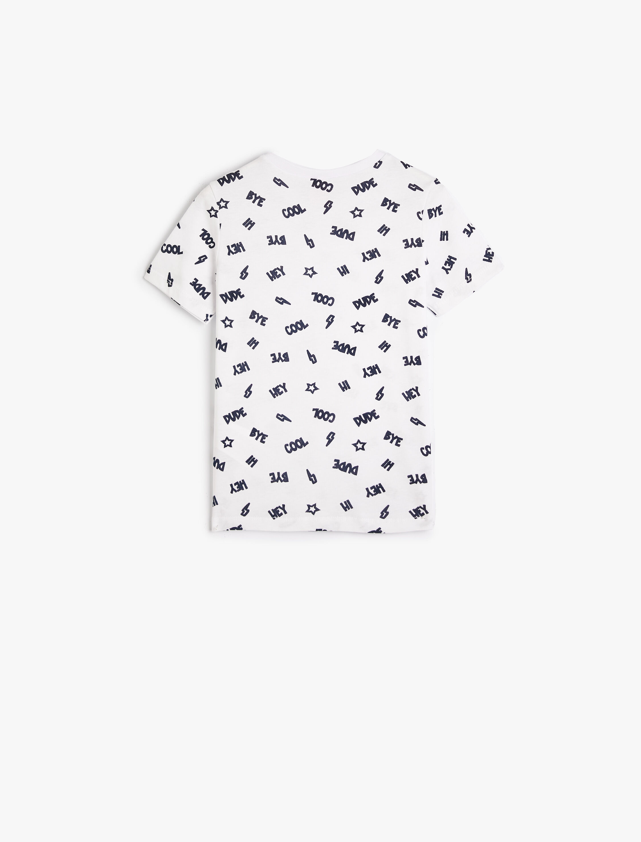  Erkek Bebek Tişört Kısa Kollu Bisiklet Yaka Baskı Detaylı Pamuklu