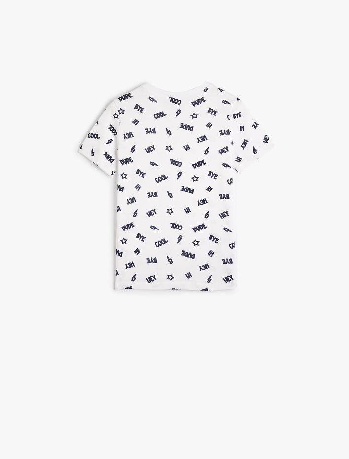 Erkek Bebek Tişört Kısa Kollu Bisiklet Yaka Baskı Detaylı Pamuklu
