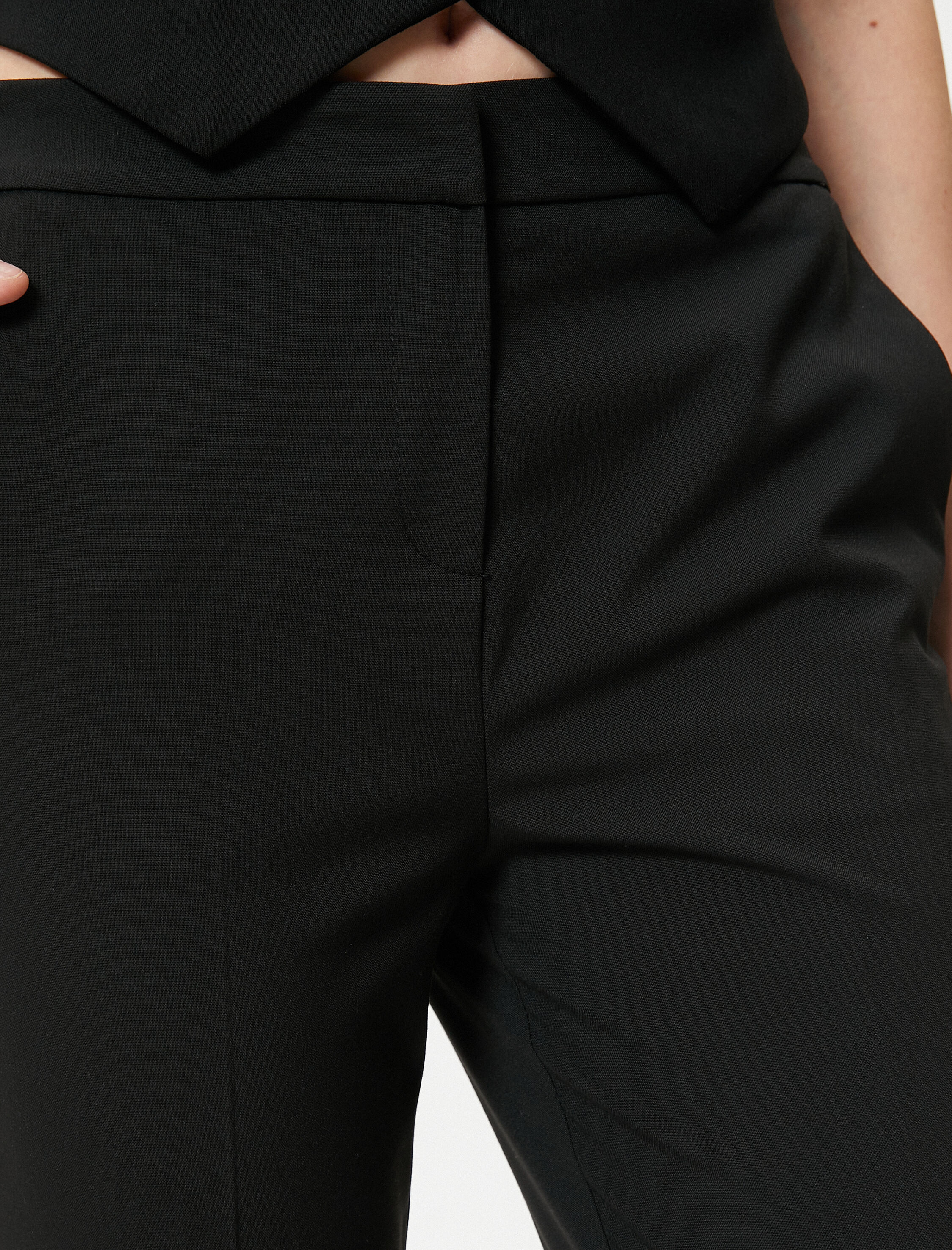   Cigarette Kumaş Pantolon Normal Bel Cepli