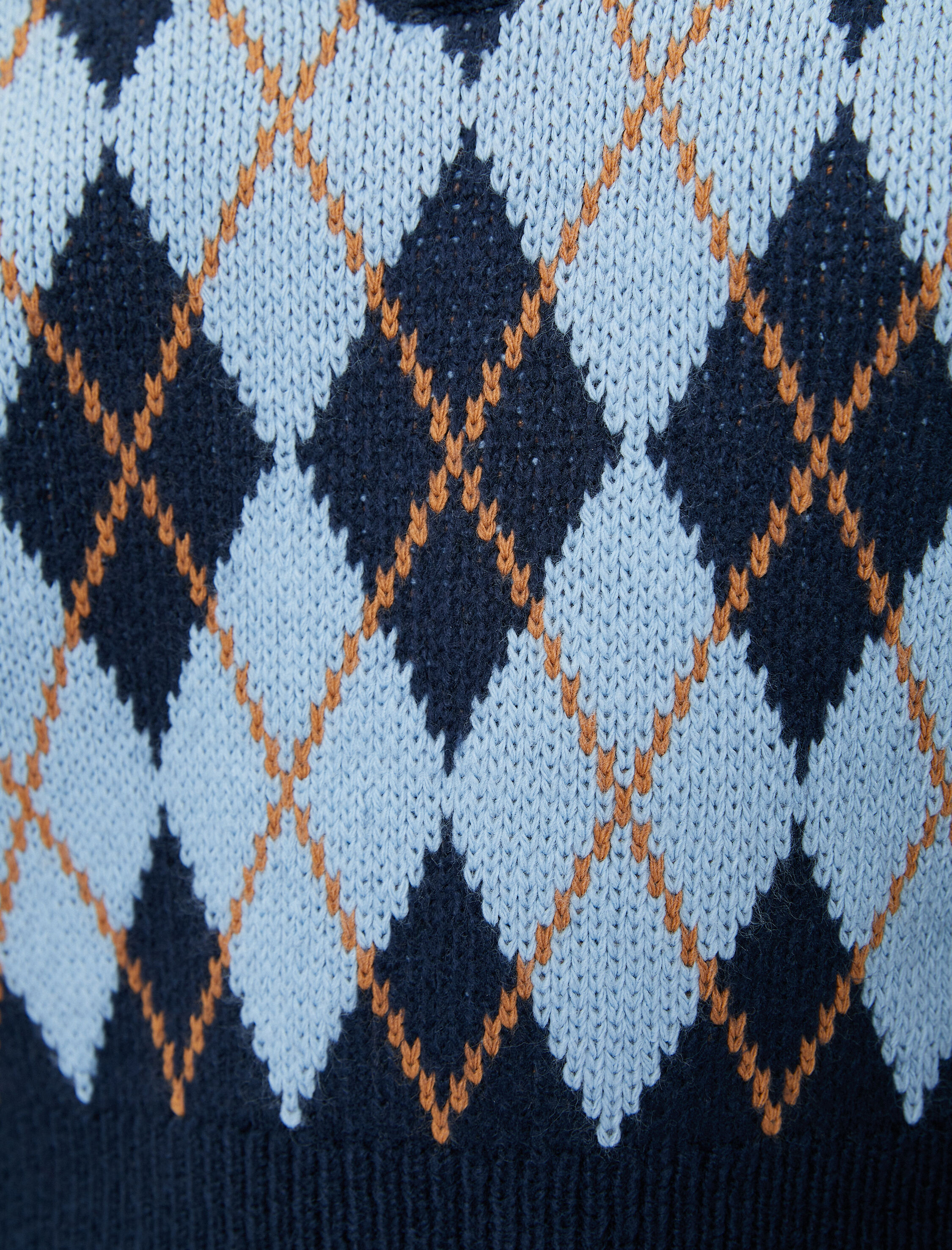   Oversize Kazak Polo Yaka Baklava Desenli