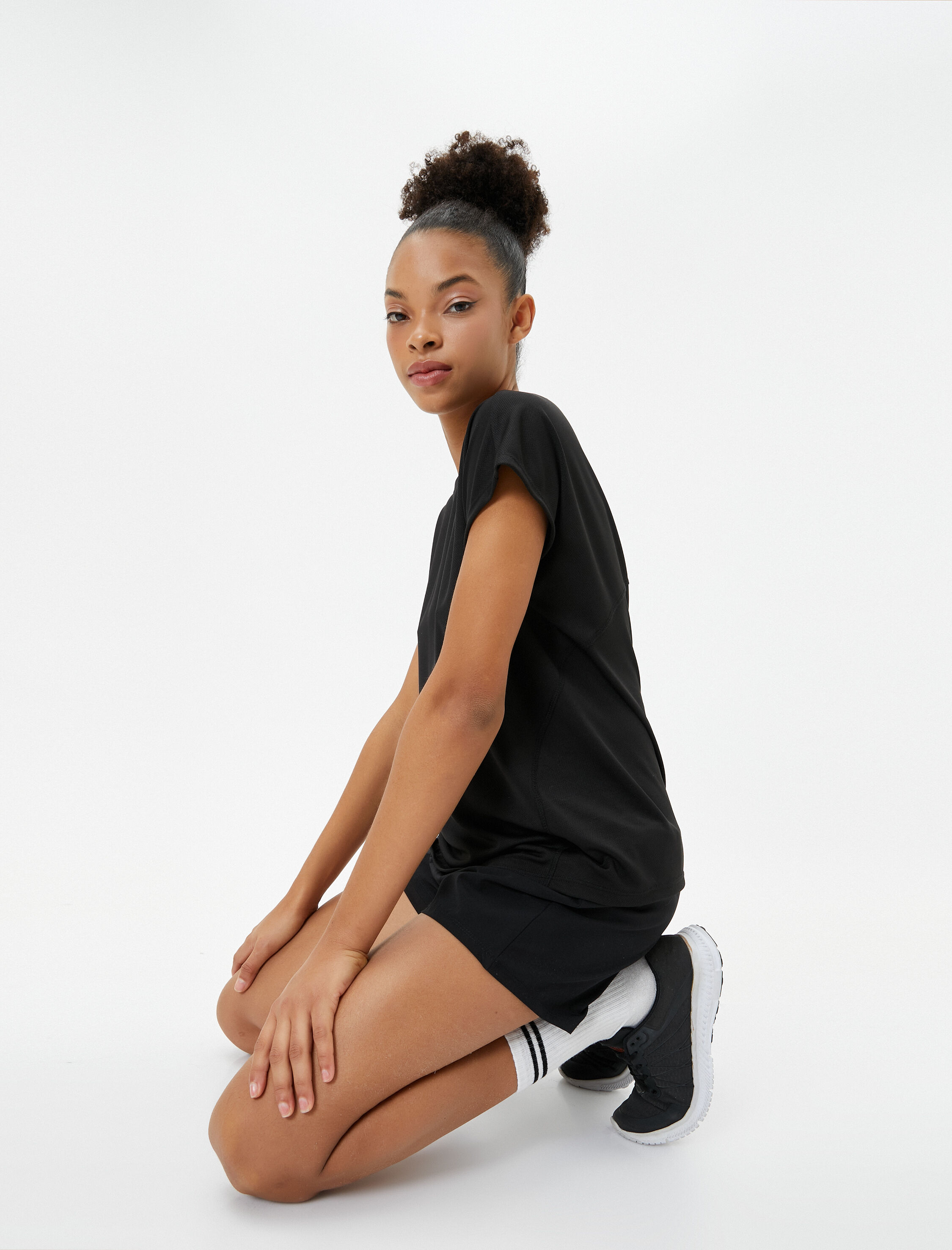   Basic Spor Tişört Kısa Kollu Bisiklet Yaka