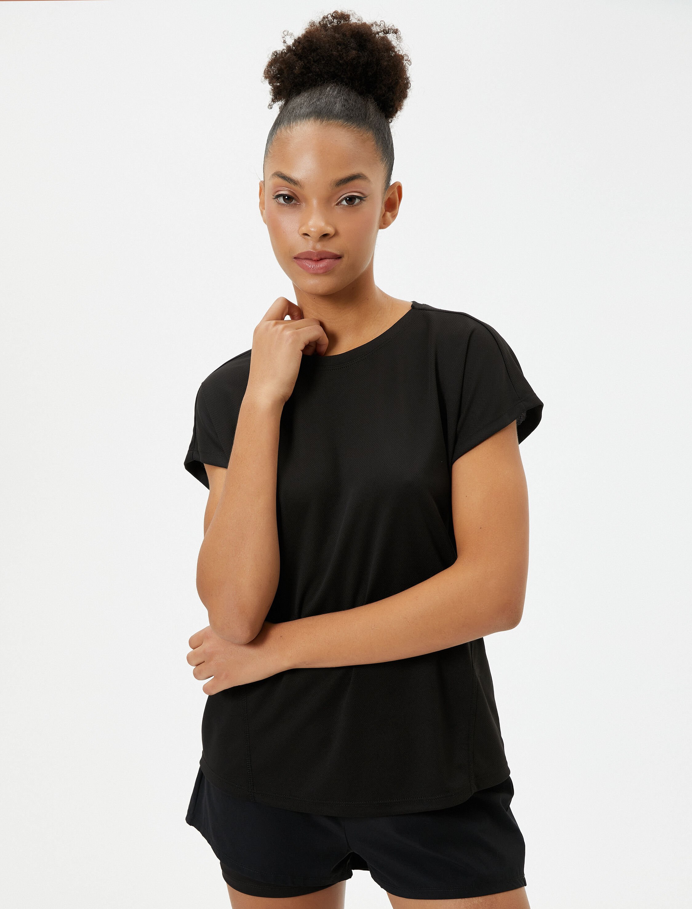   Basic Spor Tişört Kısa Kollu Bisiklet Yaka